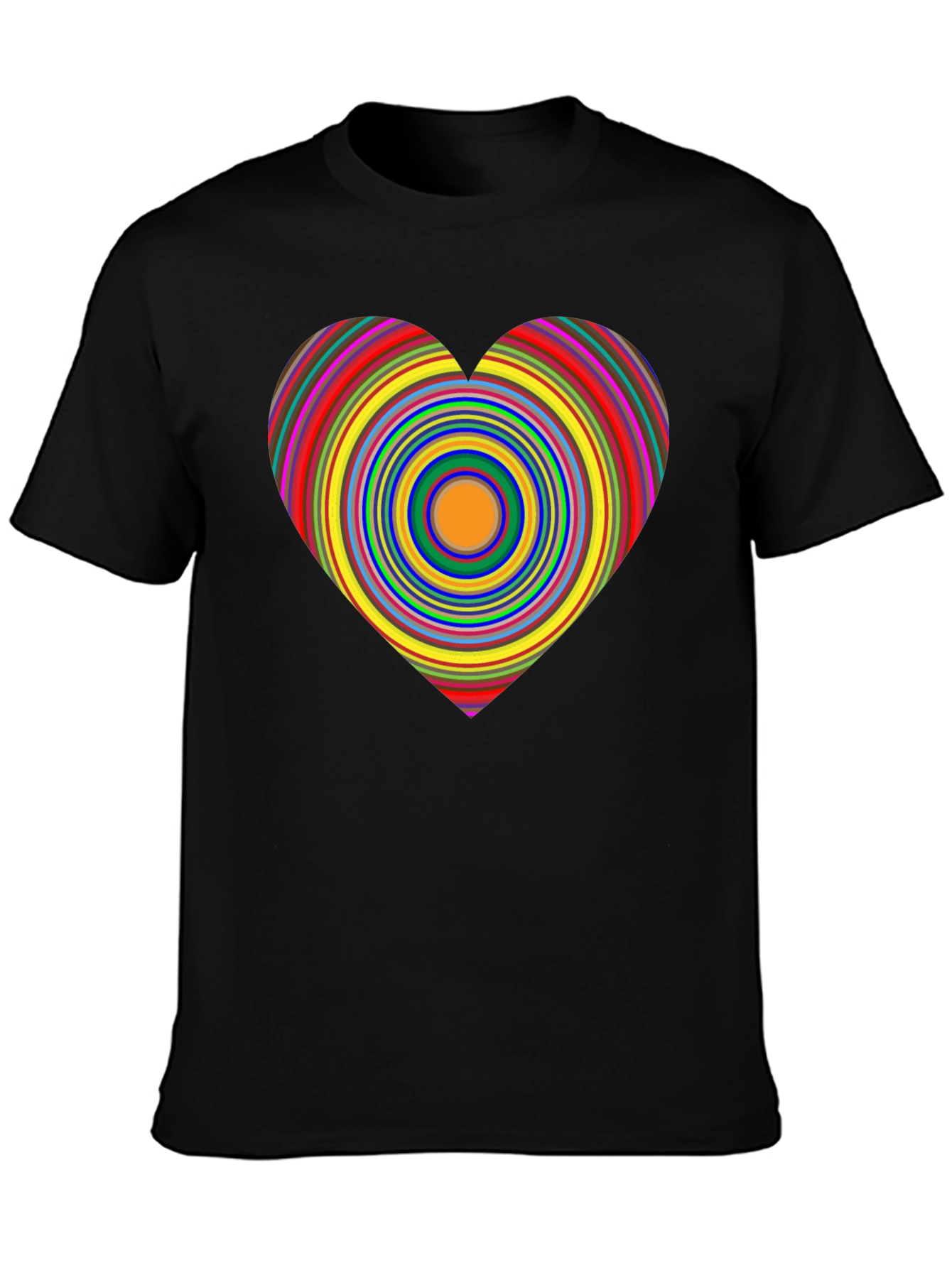 Rainbow Heart Graphic Black Tee