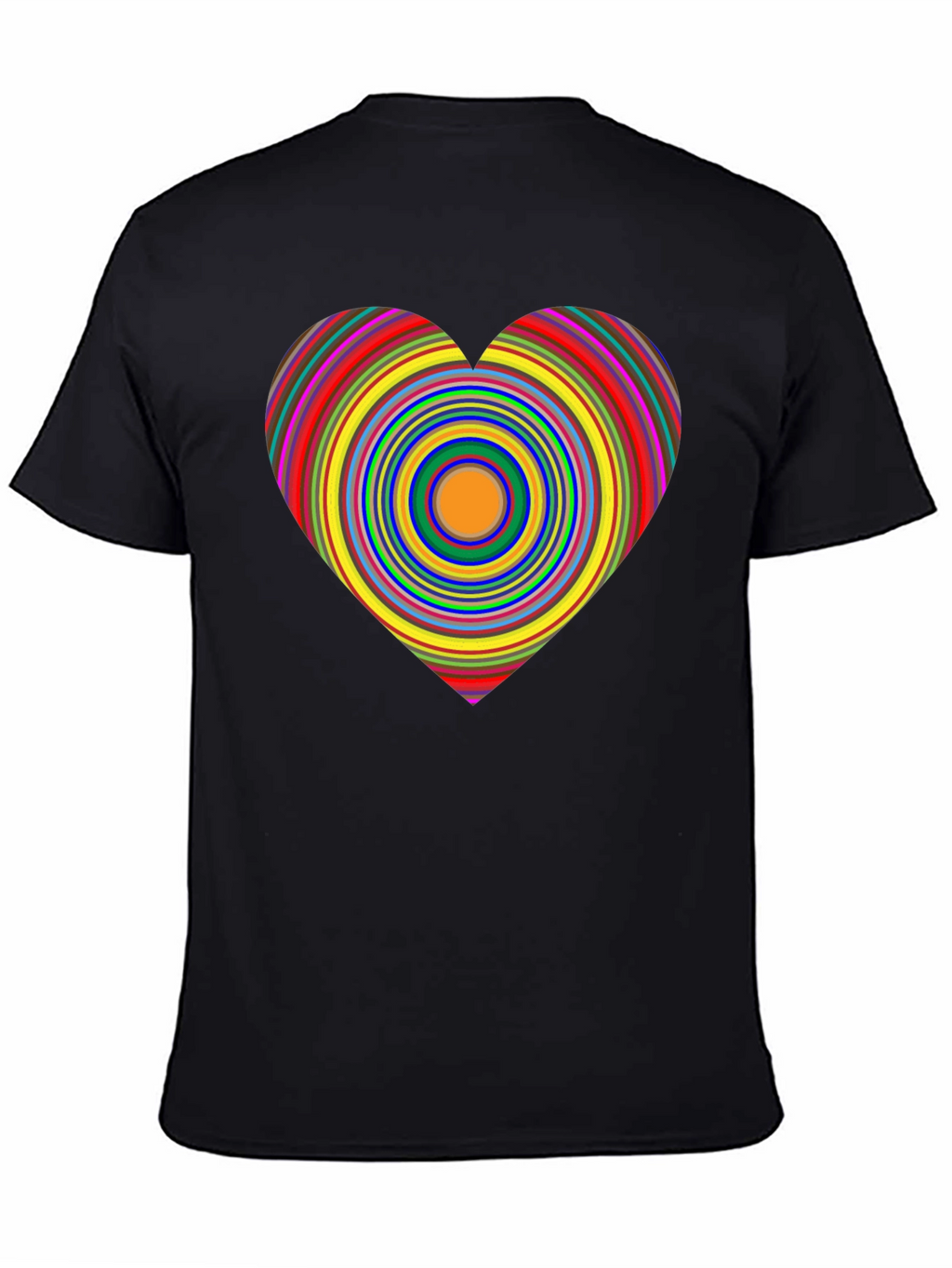 Rainbow Heart Graphic Black Tee