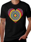 Rainbow Heart Graphic Black Tee