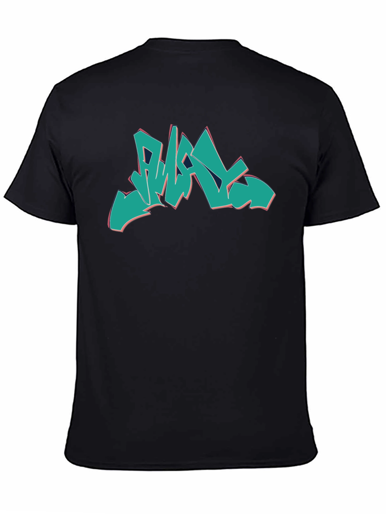 Graffiti Style Graphic Print Black T-Shirt