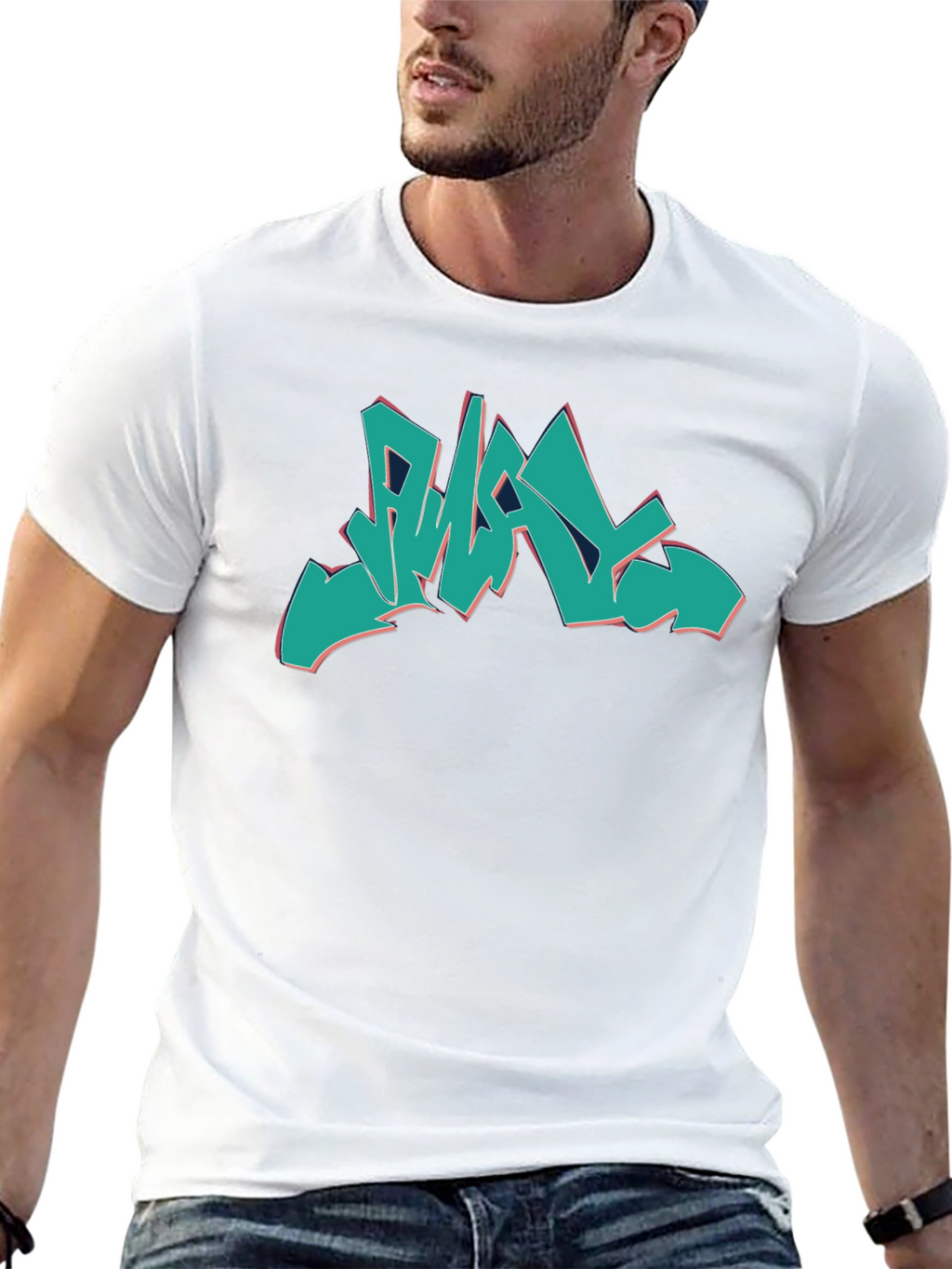 Graffiti Style Graphic Print Black T-Shirt