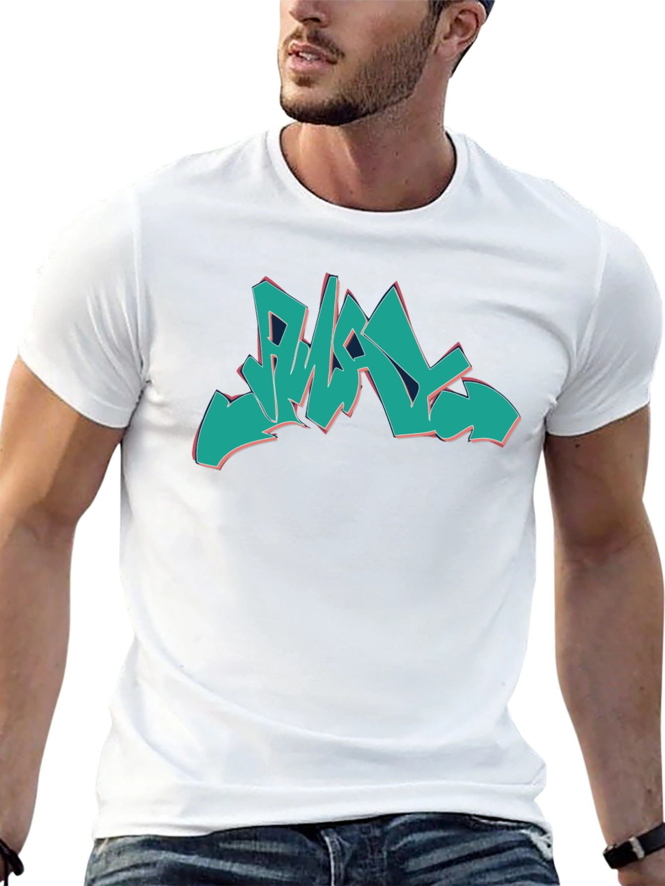 Graffiti Style Graphic Print Black T-Shirt