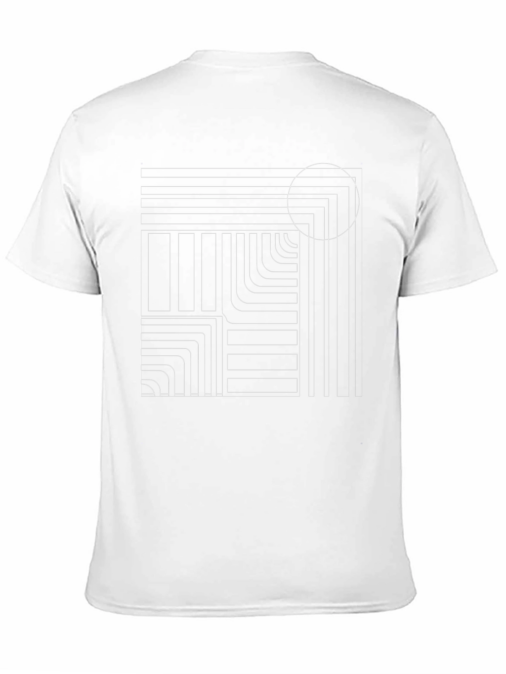 Abstract Geometric Line Art Black Tee