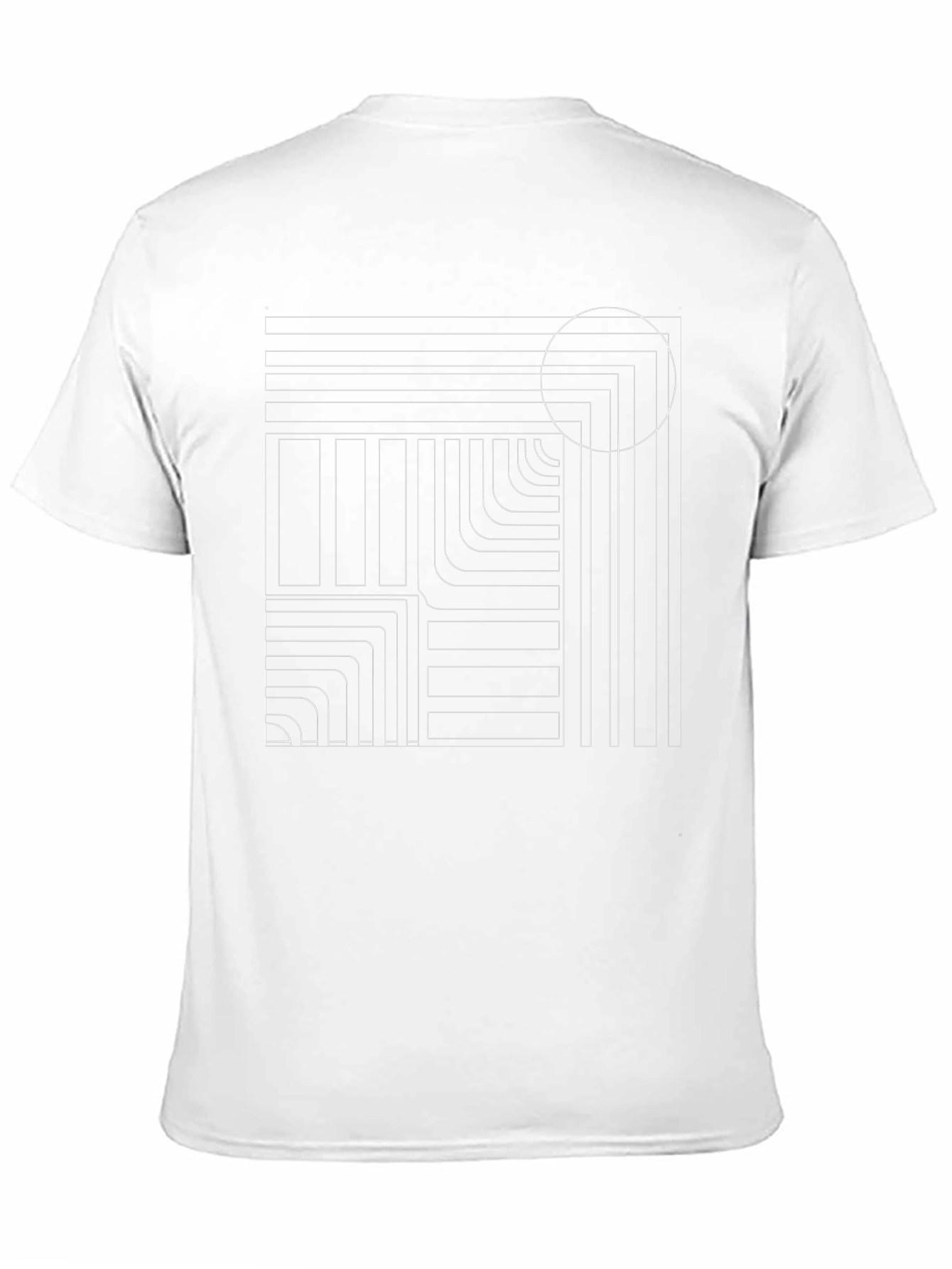 Abstract Geometric Line Art Black Tee