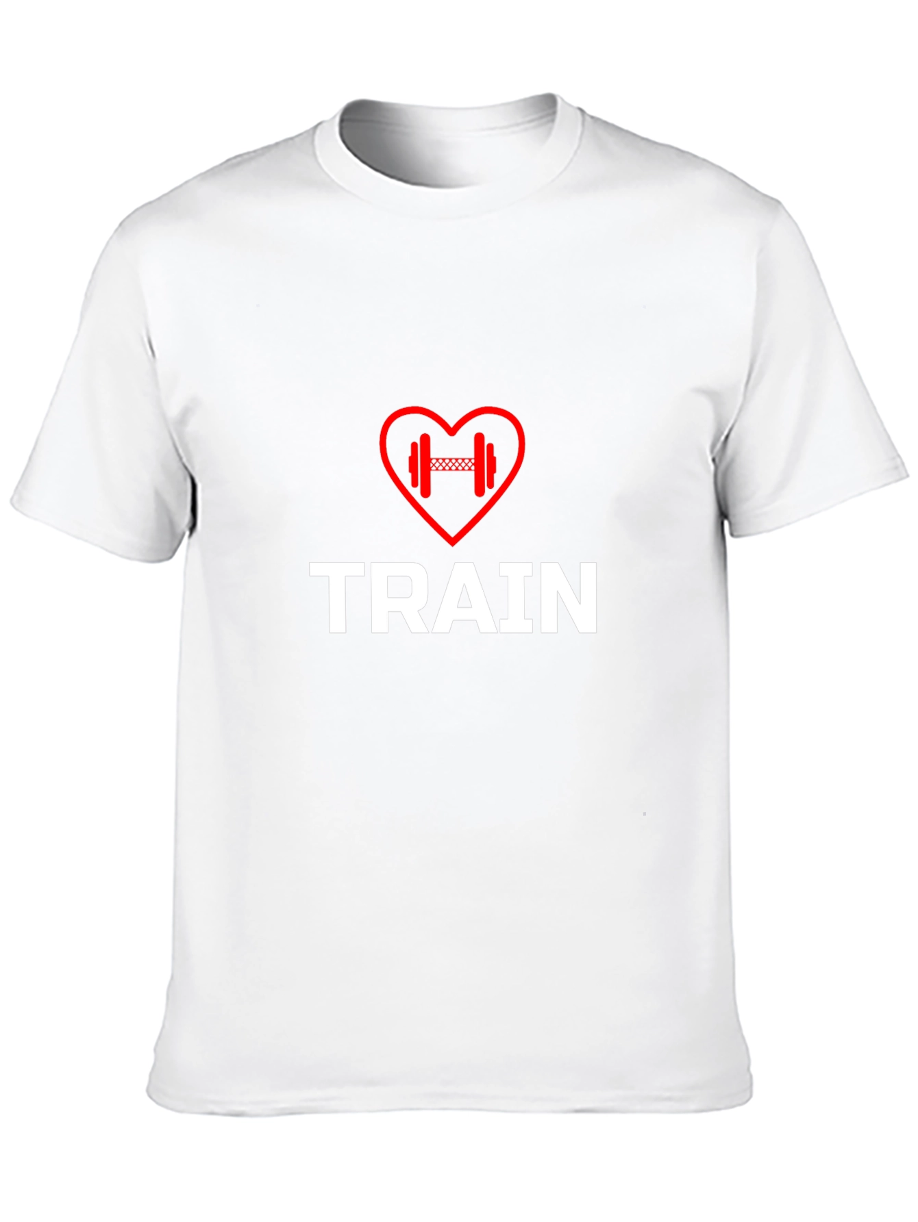 Train Heart Dumbbell T-Shirt - Workout Motivation