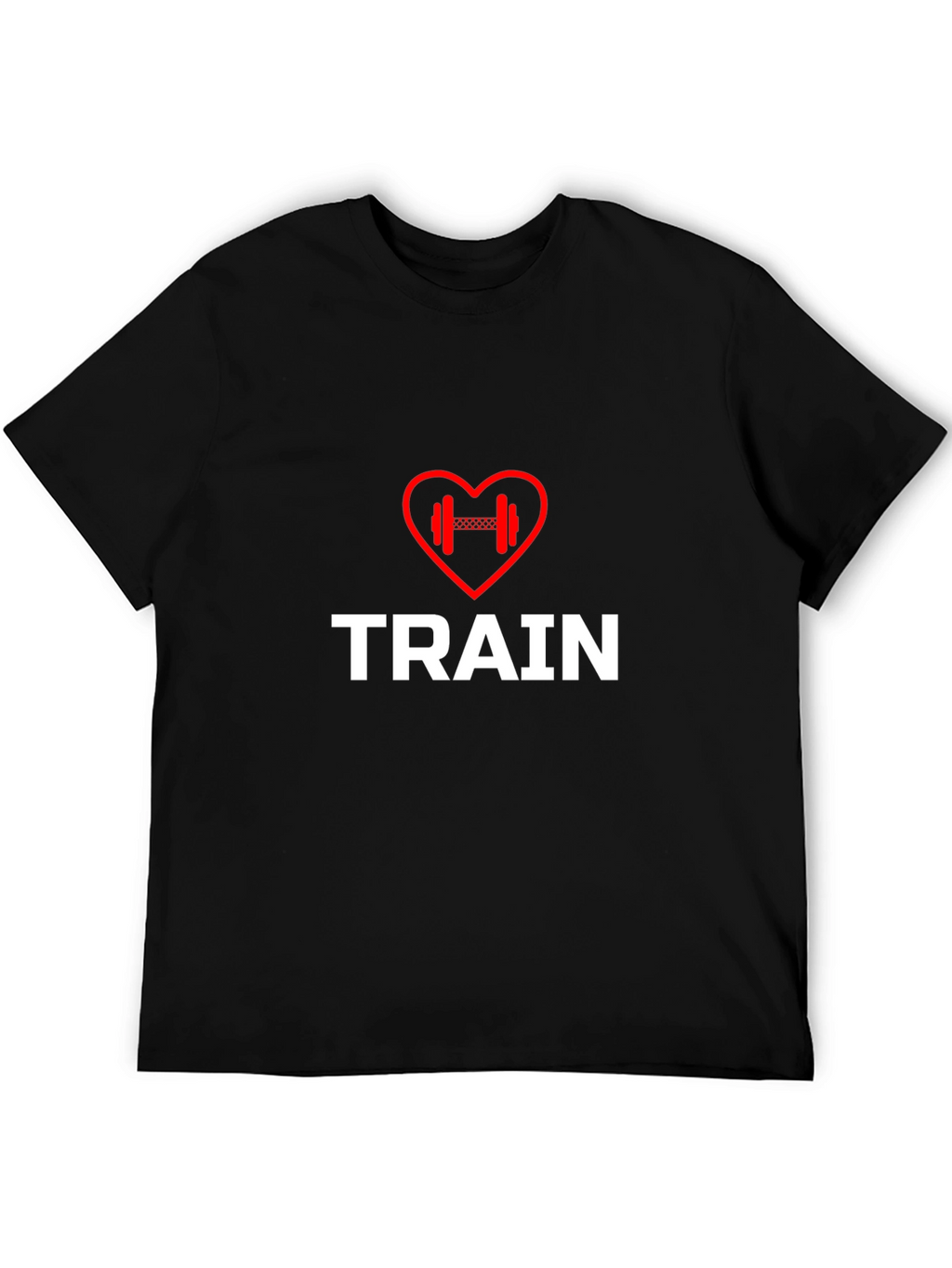 Train Heart Dumbbell T-Shirt - Workout Motivation