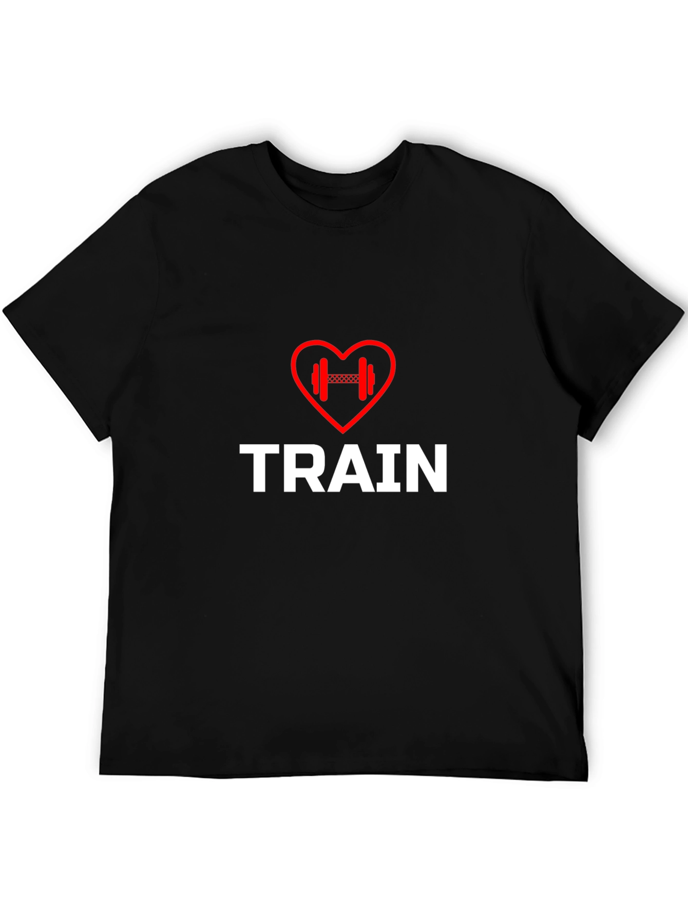 Train Heart Dumbbell T-Shirt - Workout Motivation