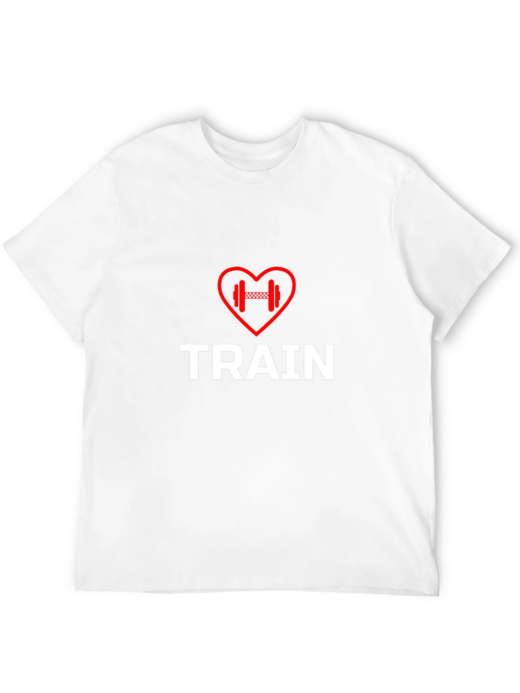 Train Heart Dumbbell T-Shirt - Workout Motivation