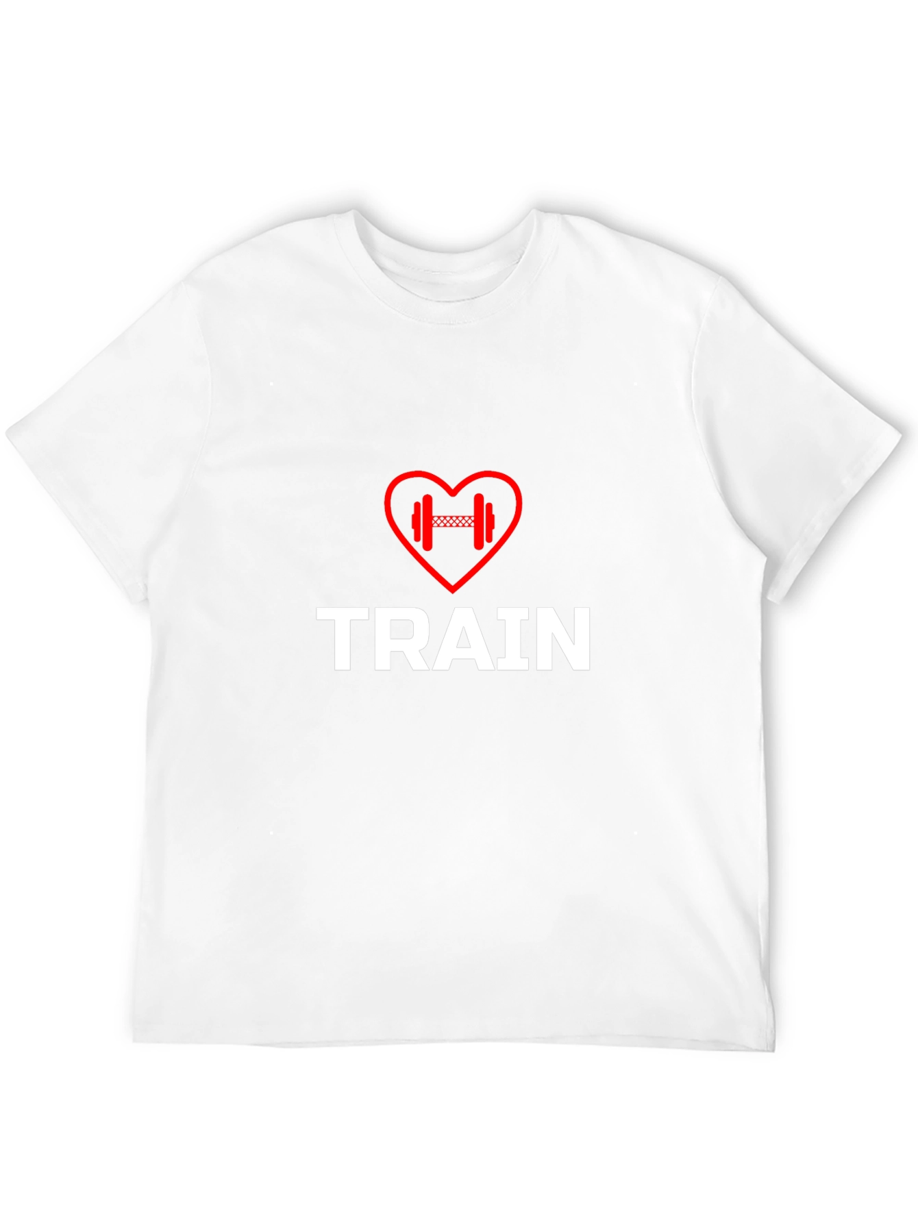 Train Heart Dumbbell T-Shirt - Workout Motivation