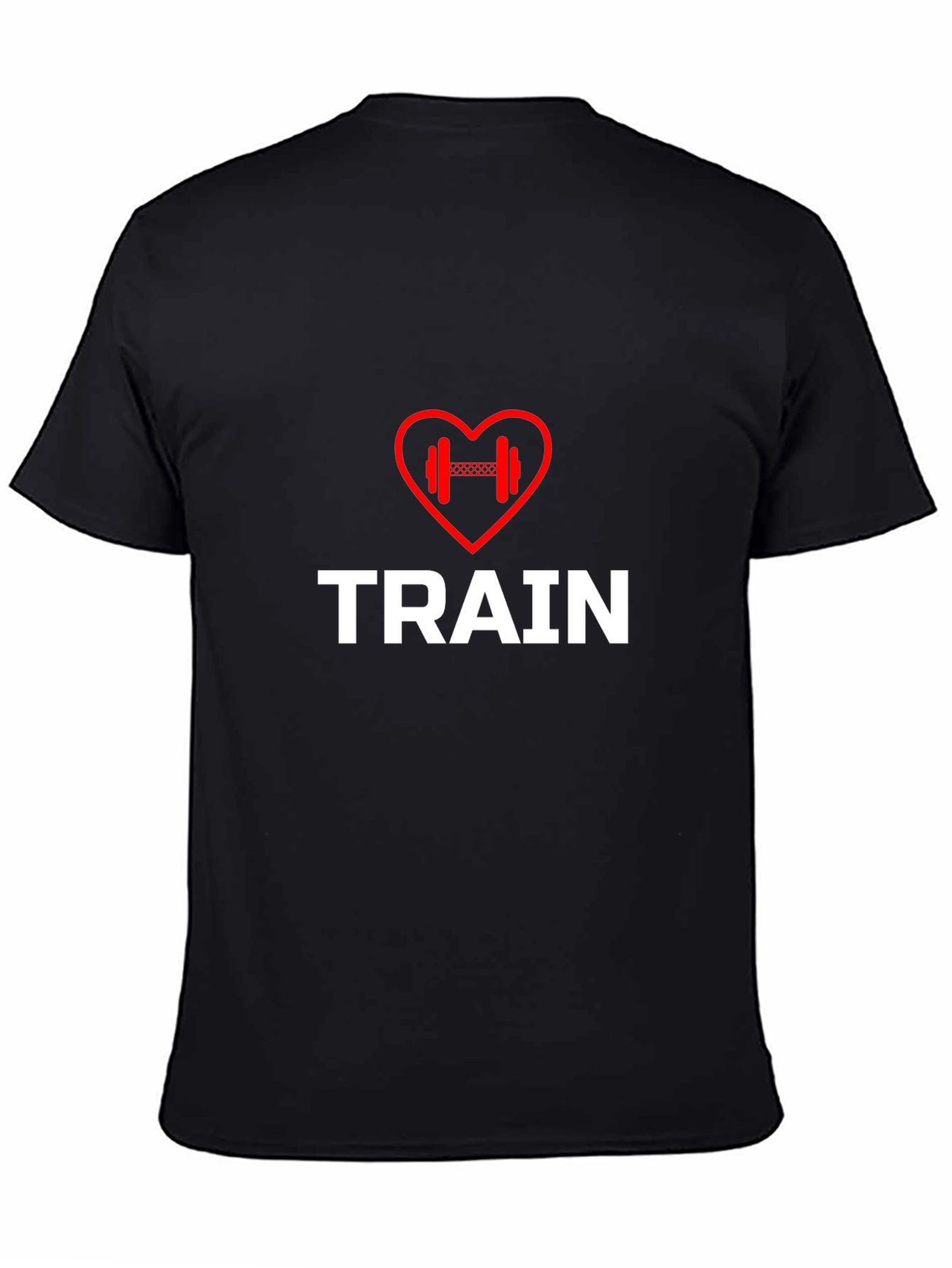 Train Heart Dumbbell T-Shirt - Workout Motivation