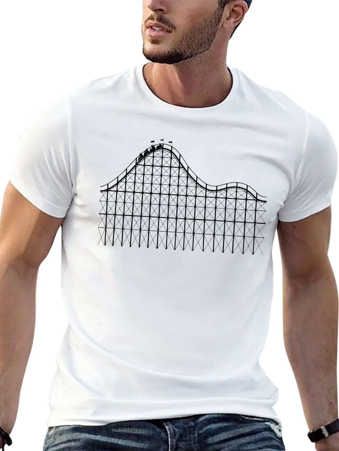 Roller Coaster Graphic Tee - Thrill Ride Design