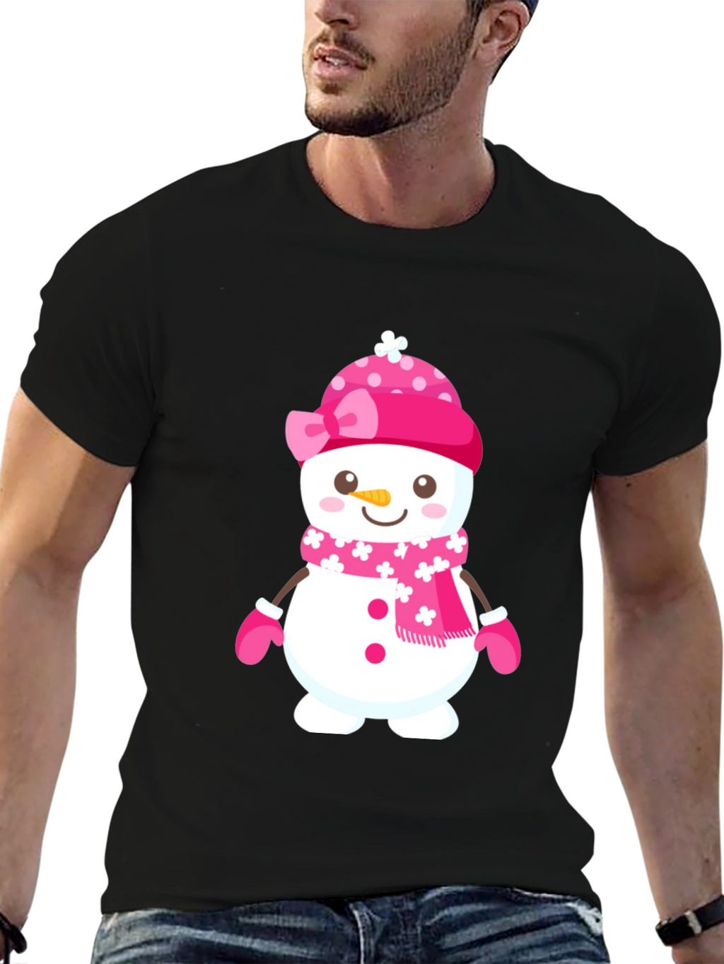 Festive Snowman Graphic T-Shirt