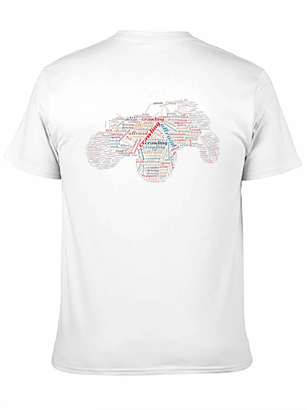Off-Road Crawling Word Art Black T-Shirt