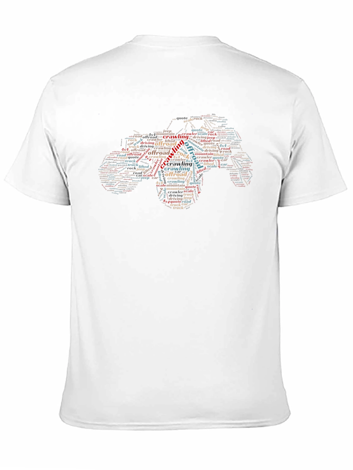 Off-Road Crawling Word Art Black T-Shirt