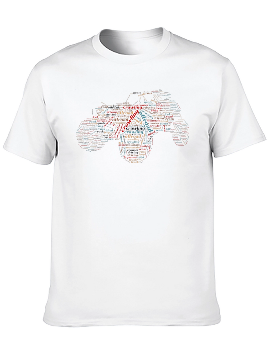 Off-Road Crawling Word Art Black T-Shirt