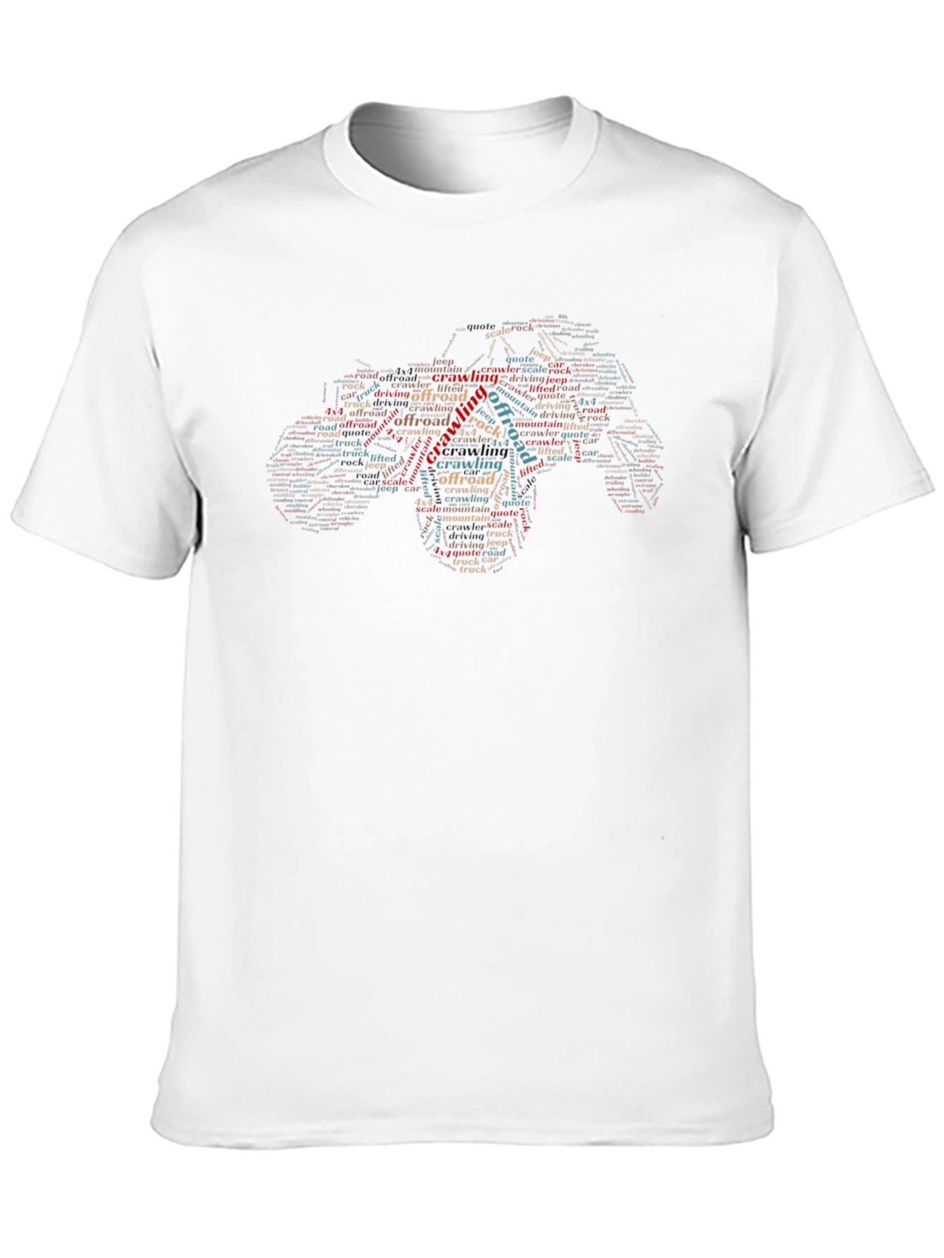 Off-Road Crawling Word Art Black T-Shirt