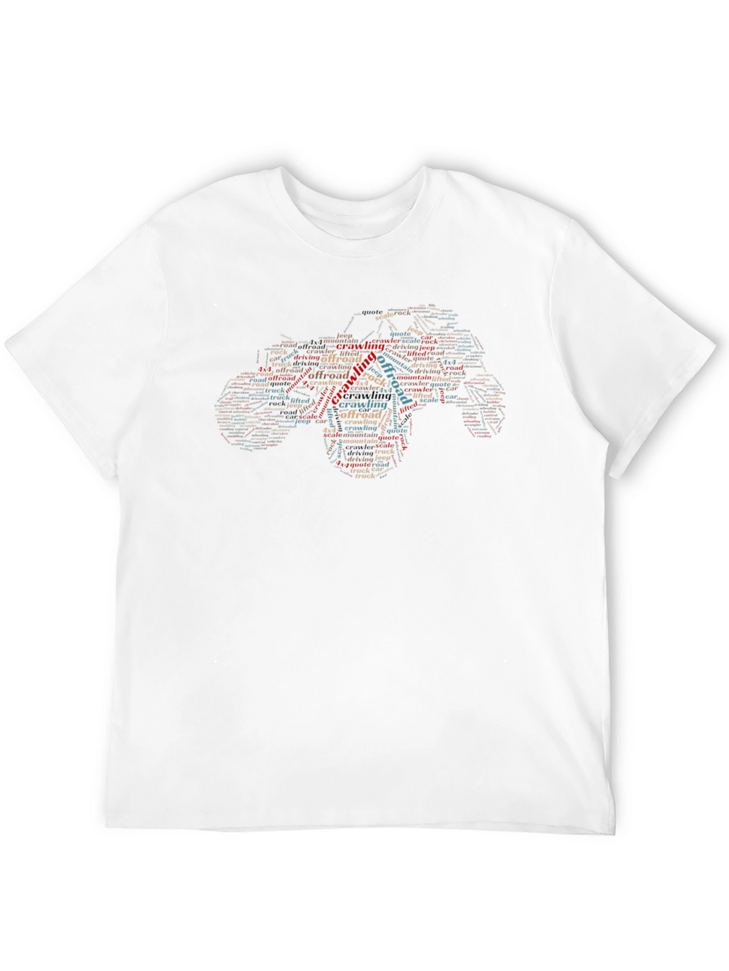 Off-Road Crawling Word Art Black T-Shirt