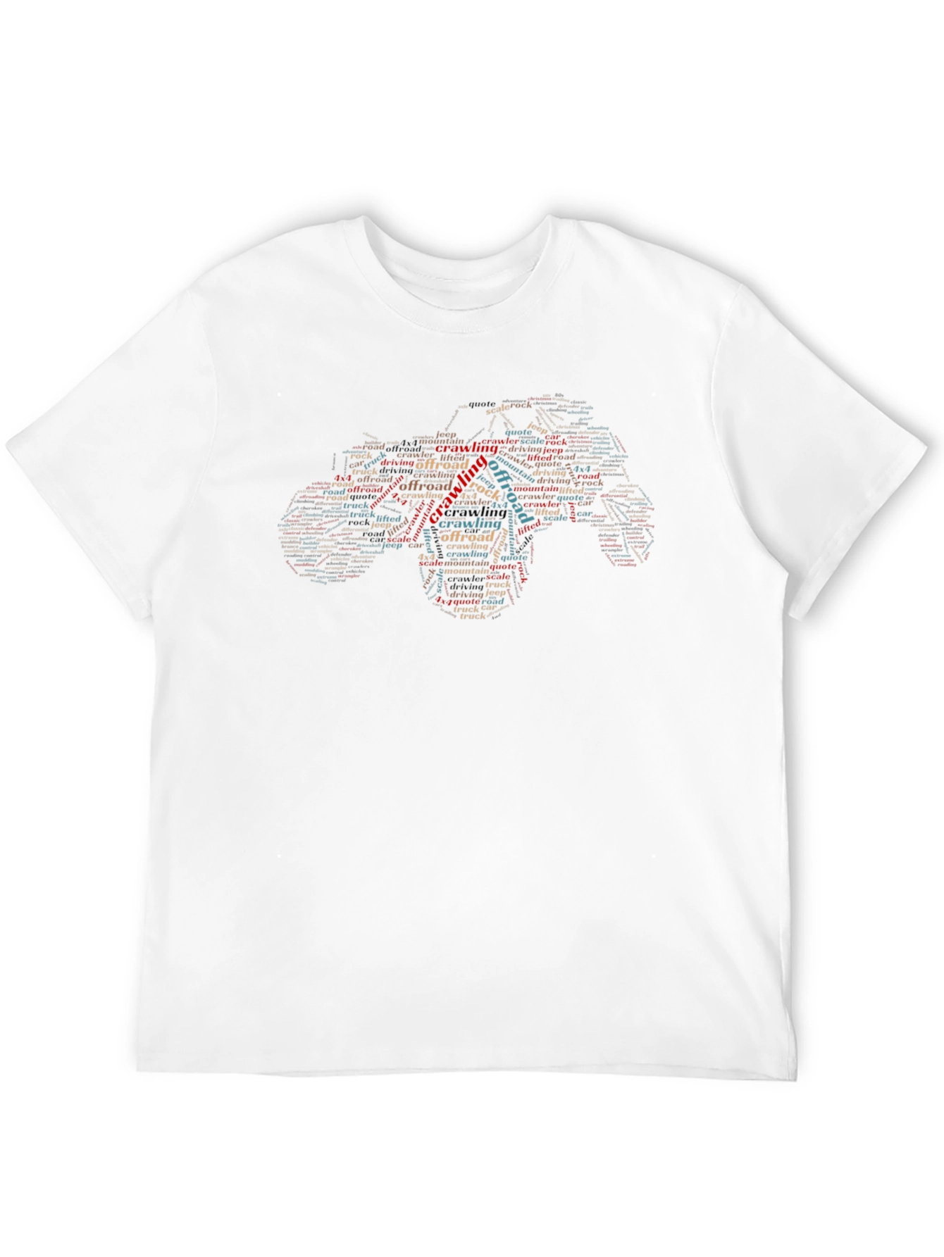 Off-Road Crawling Word Art Black T-Shirt