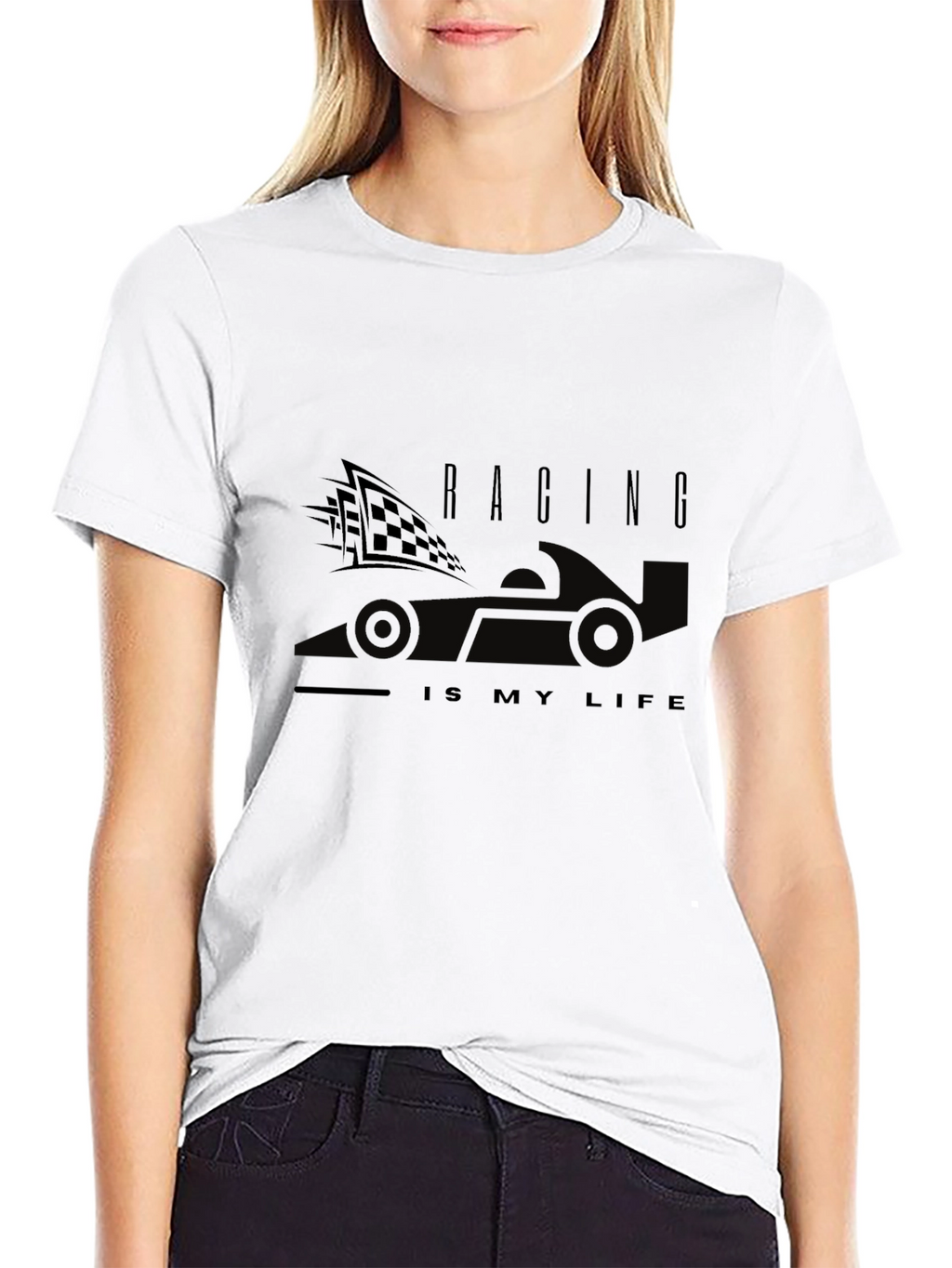 Racing Is My Life Black Graphic Tee