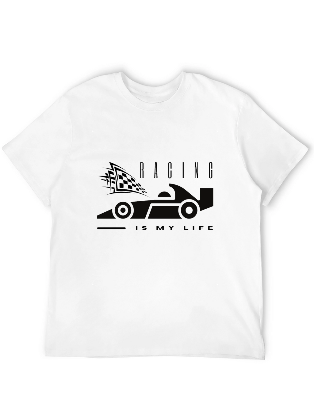 Racing Is My Life Black Graphic Tee