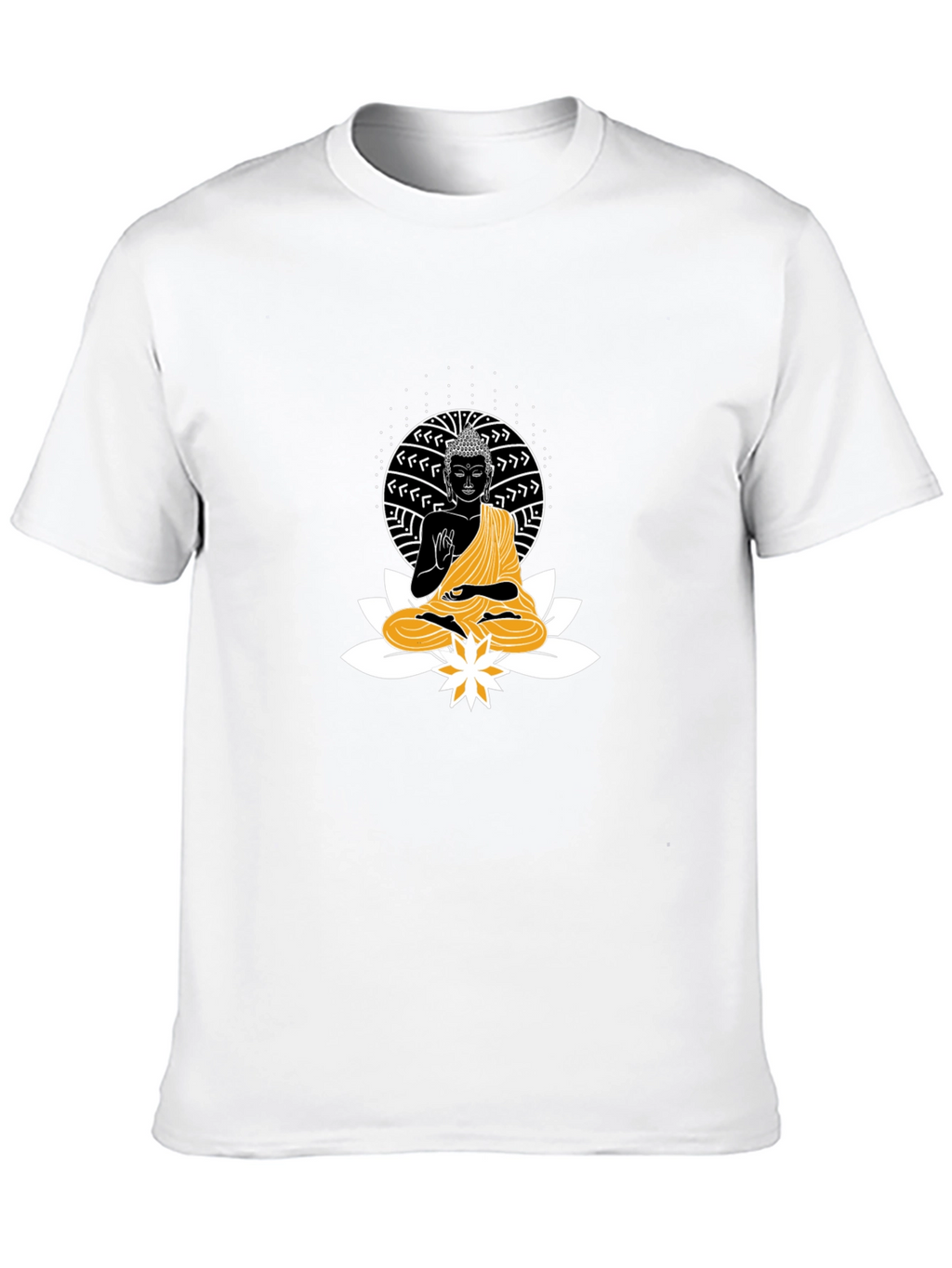 Buddha Lotus Graphic T-Shirt - Black