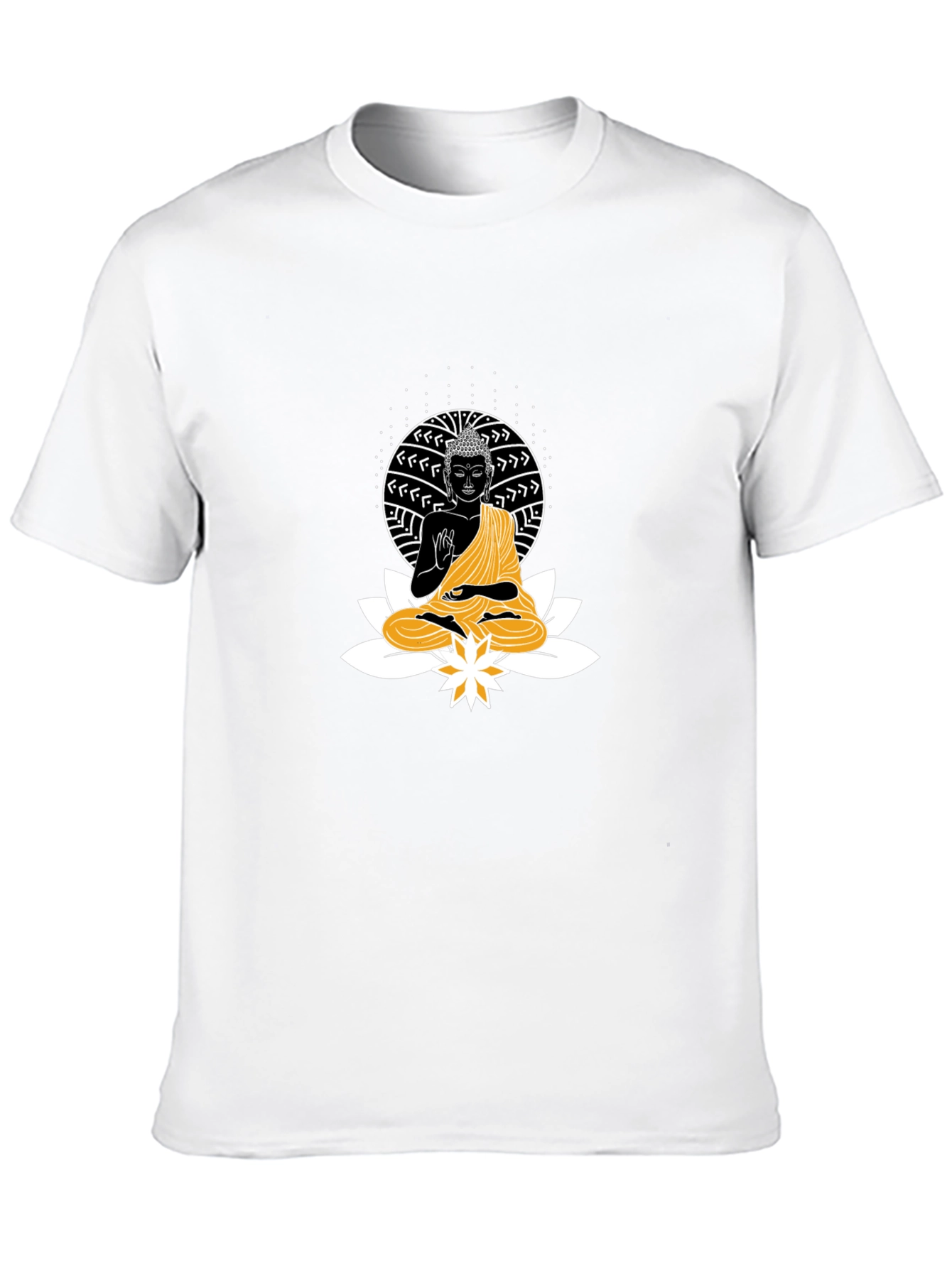 Buddha Lotus Graphic T-Shirt - Black