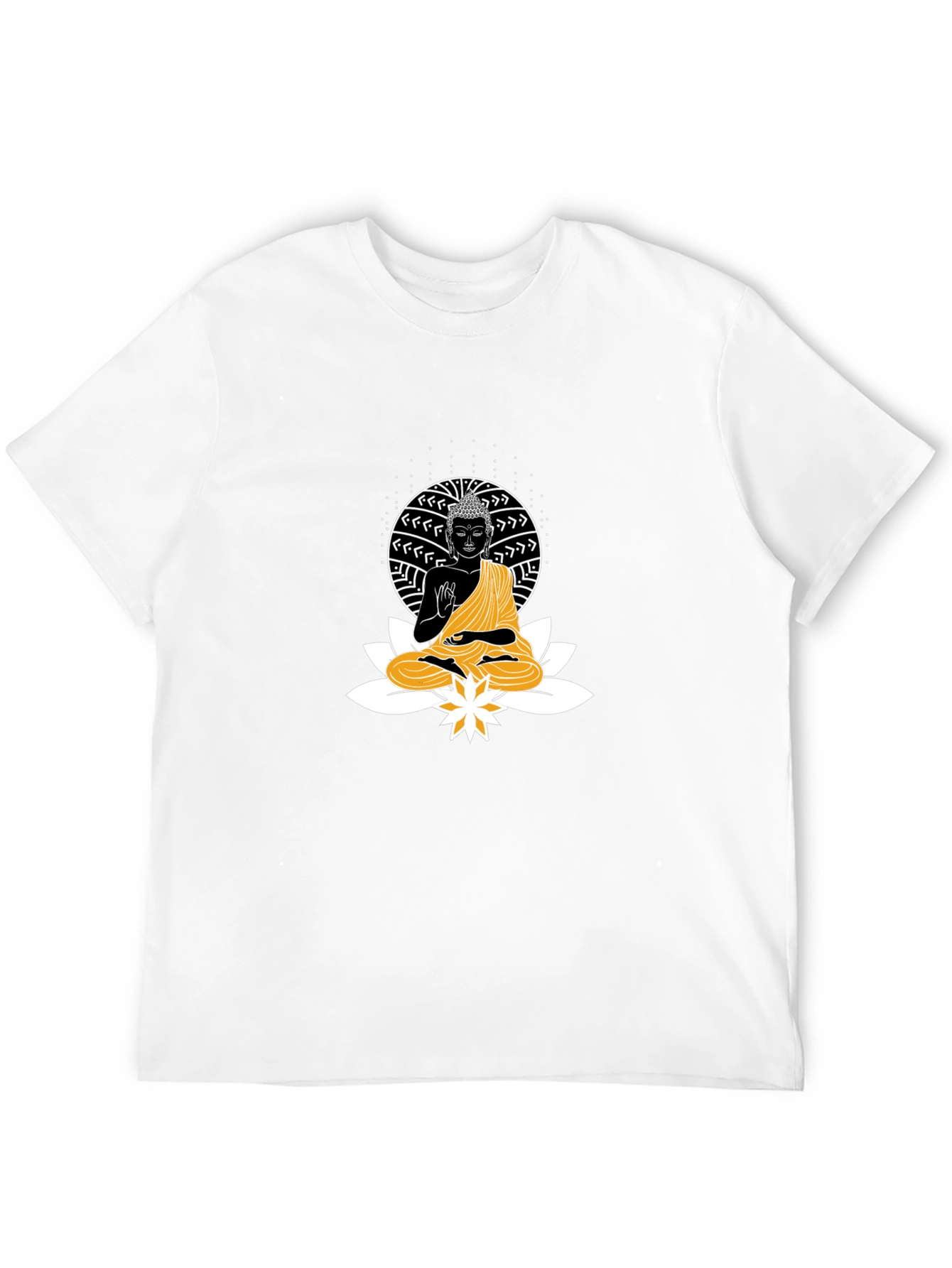 Buddha Lotus Graphic T-Shirt - Black