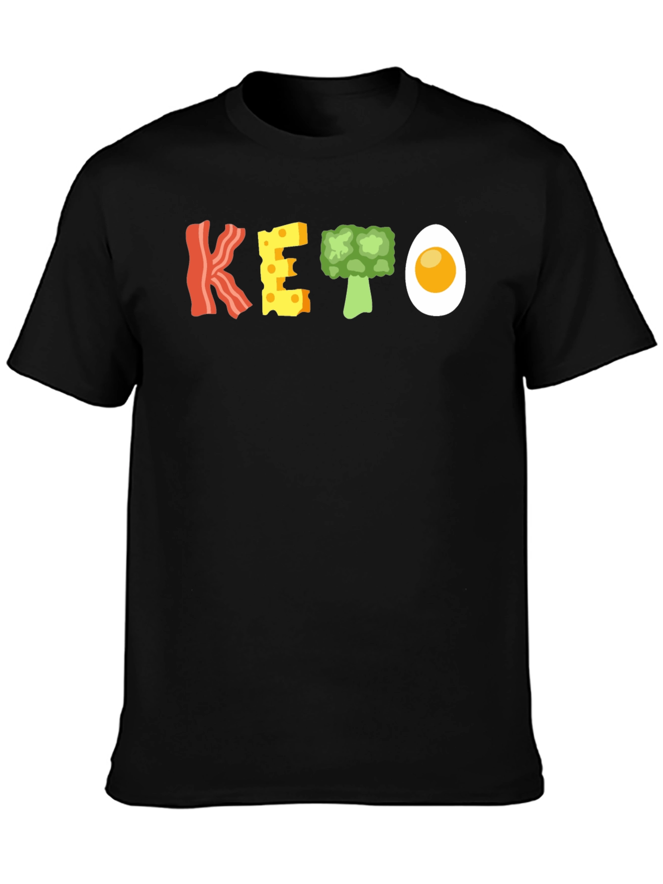 Keto Food T-Shirt - Bacon Cheese Broccoli and Egg