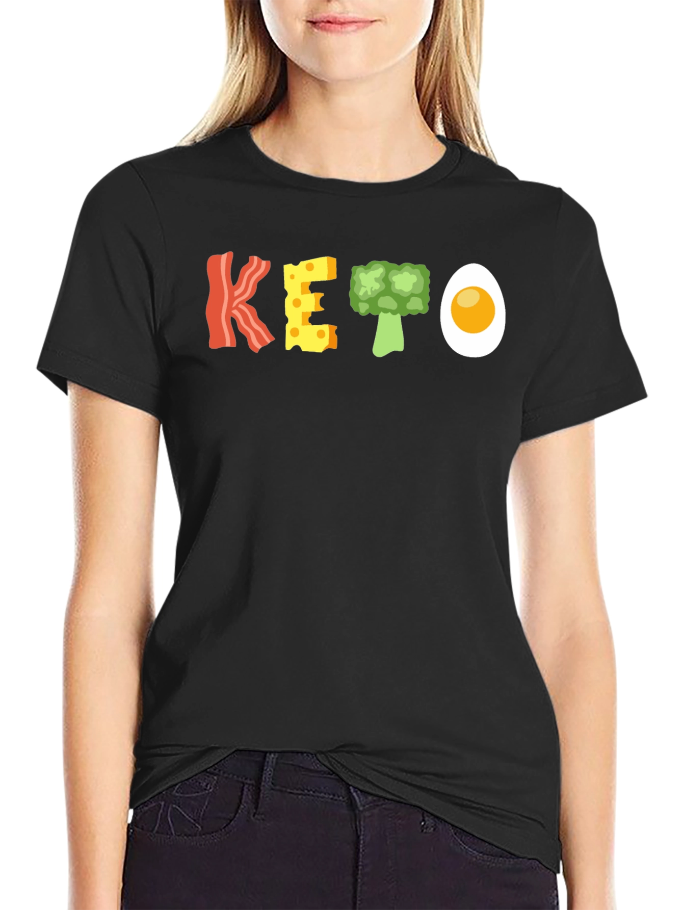 Keto Food T-Shirt - Bacon Cheese Broccoli and Egg