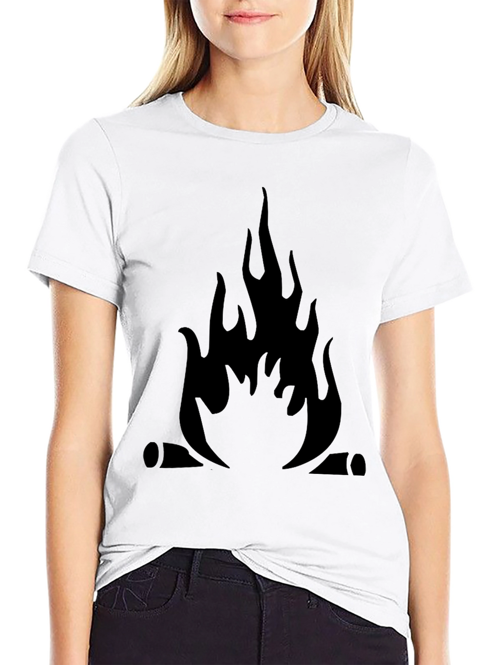 Campfire Graphic Tee - Black Cotton Comfort