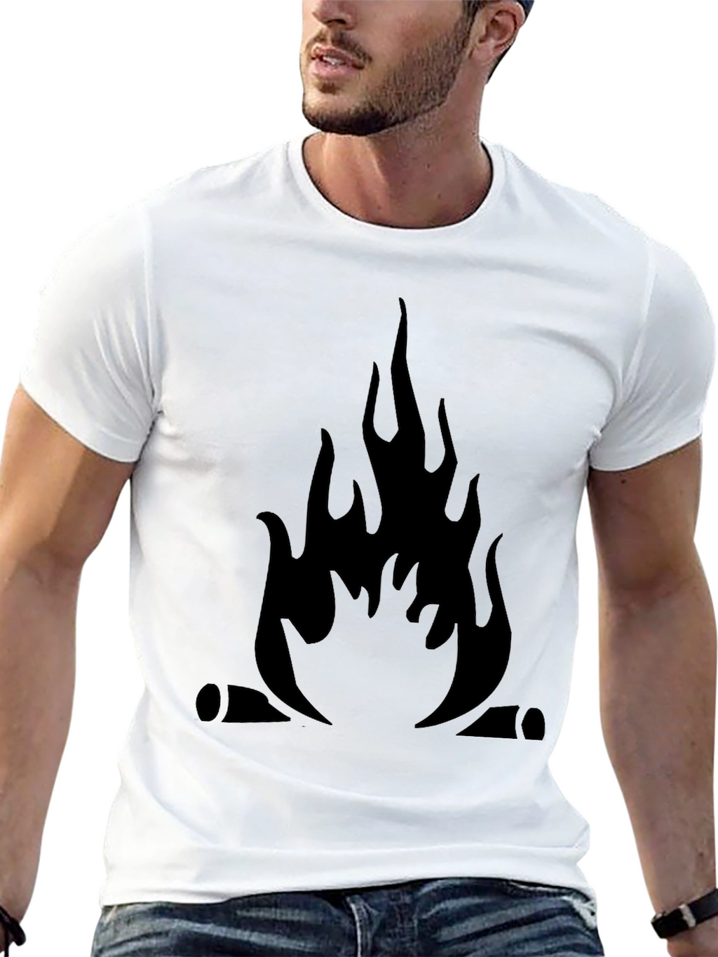 Campfire Graphic Tee - Black Cotton Comfort