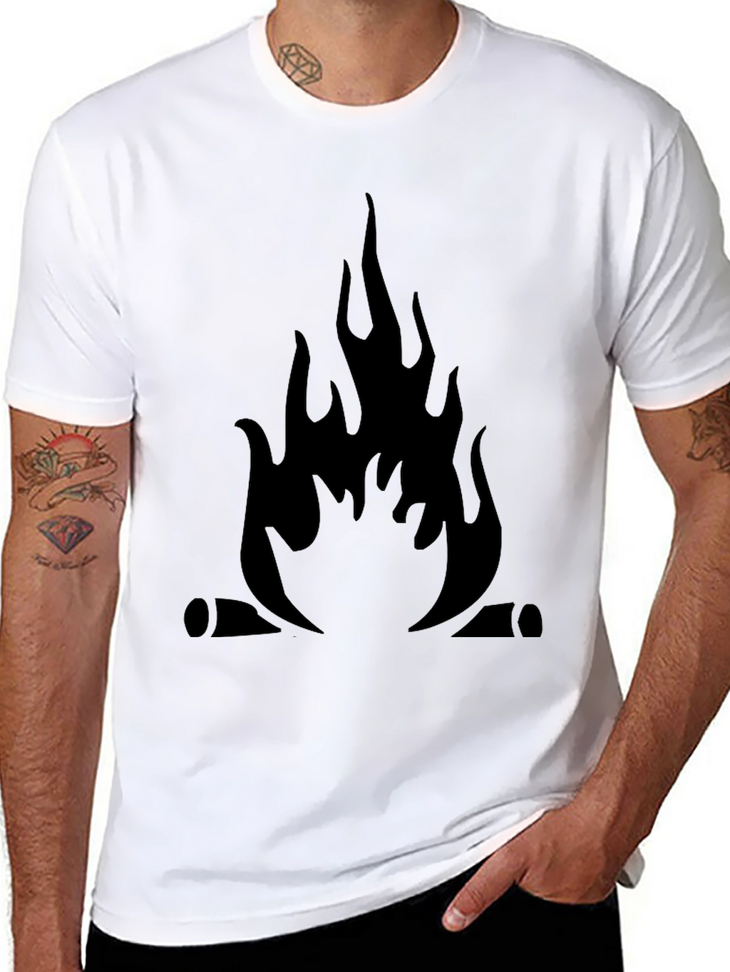 Campfire Graphic Tee - Black Cotton Comfort