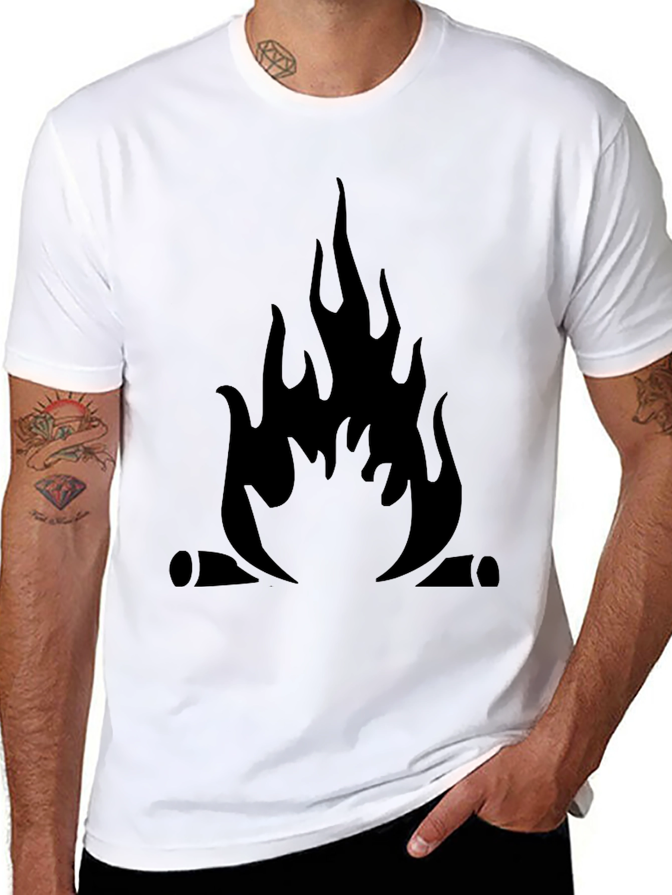 Campfire Graphic Tee - Black Cotton Comfort