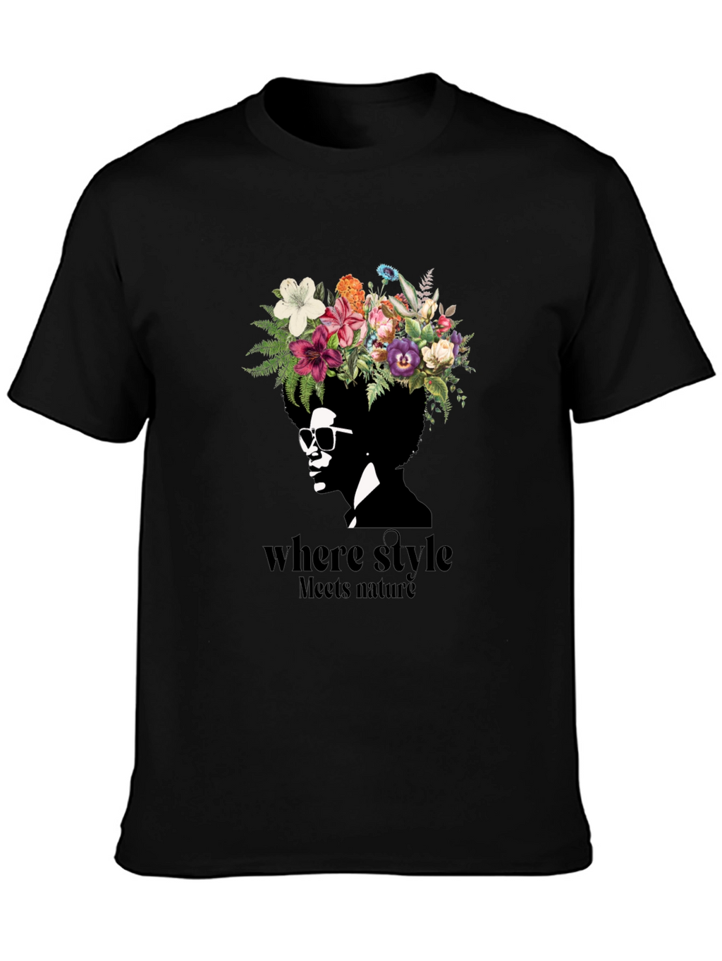 Floral Crown Afro T-Shirt: Where Style Meets Nature