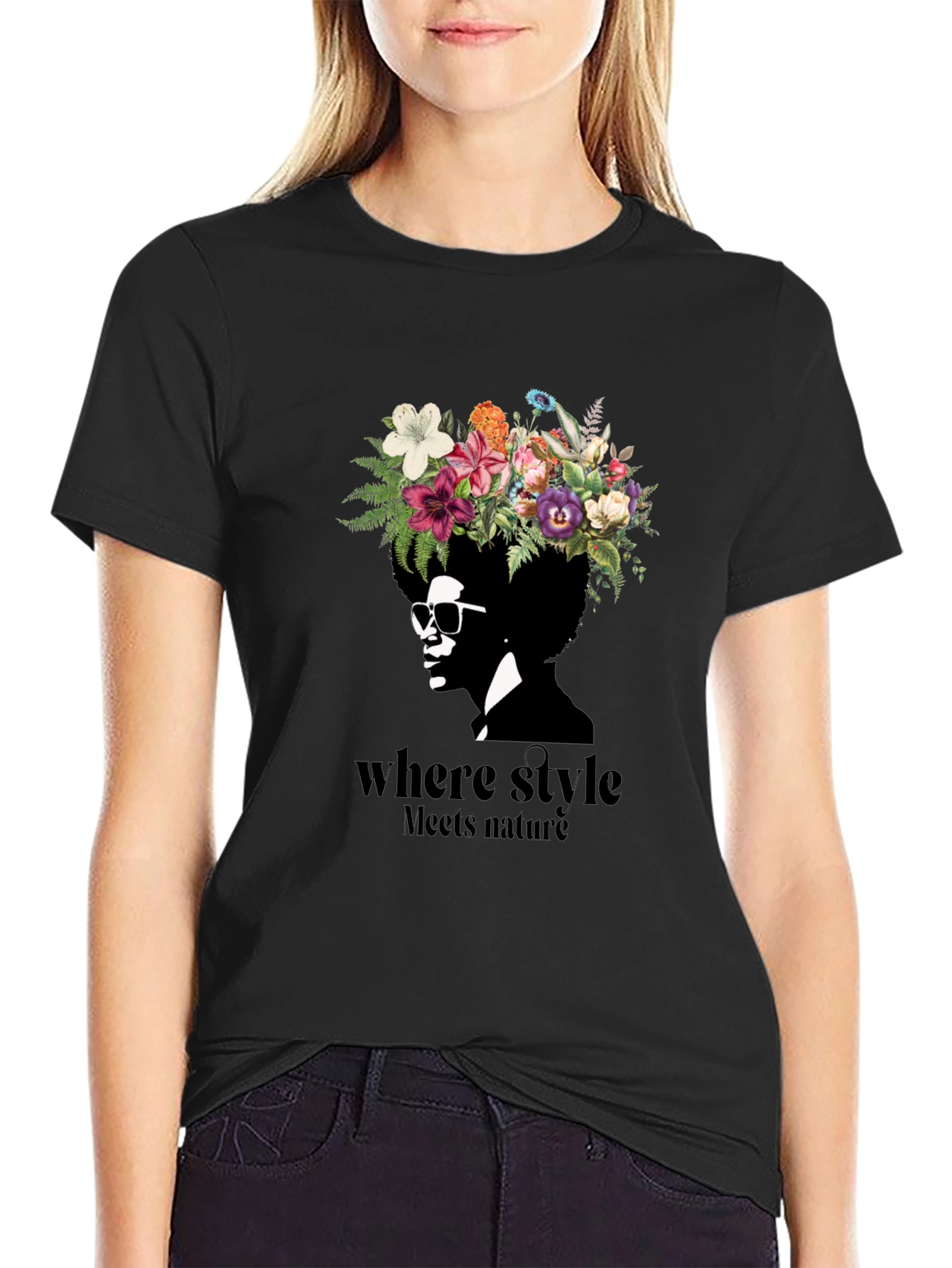 Floral Crown Afro T-Shirt: Where Style Meets Nature