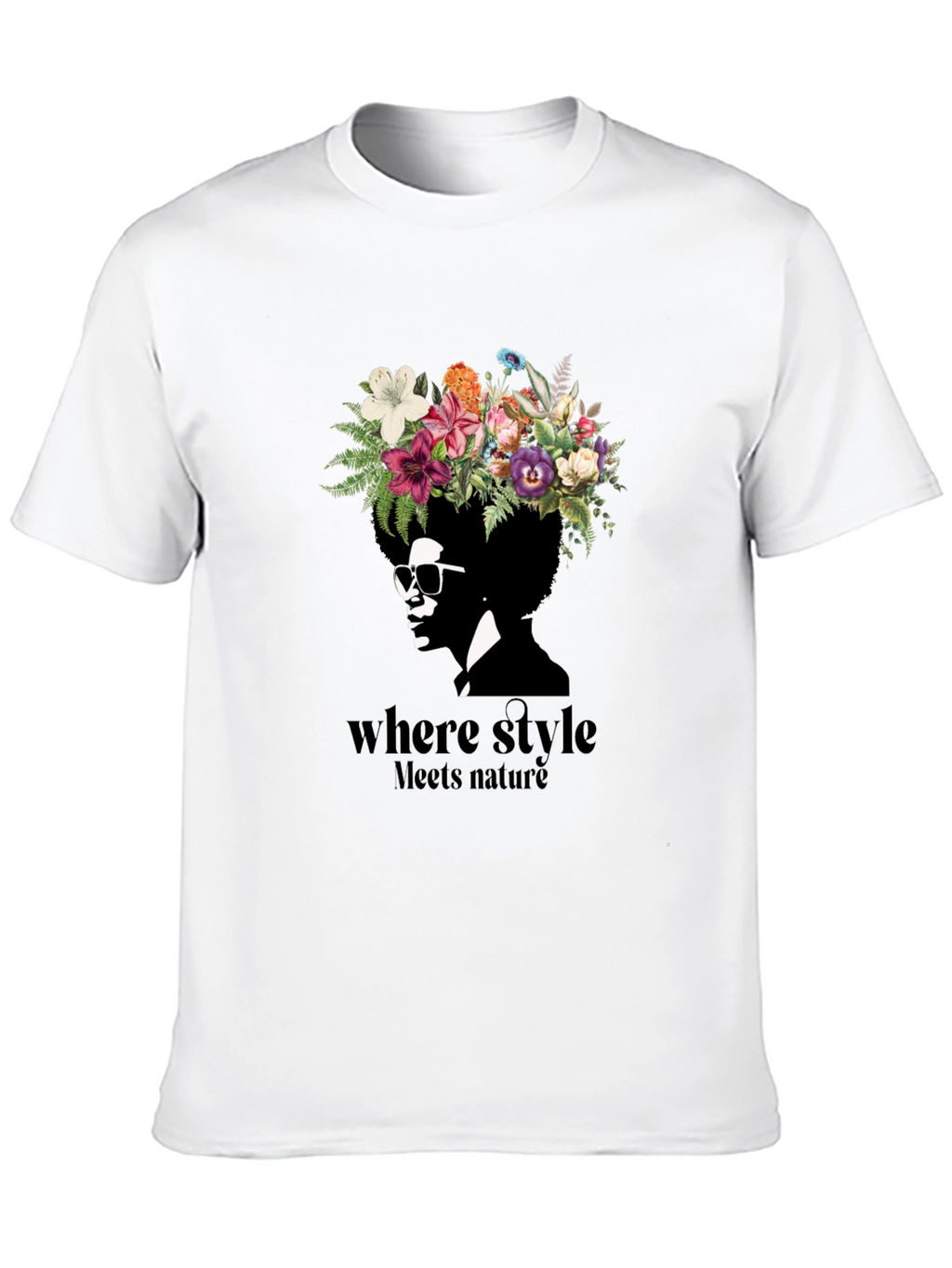 Floral Crown Afro T-Shirt: Where Style Meets Nature