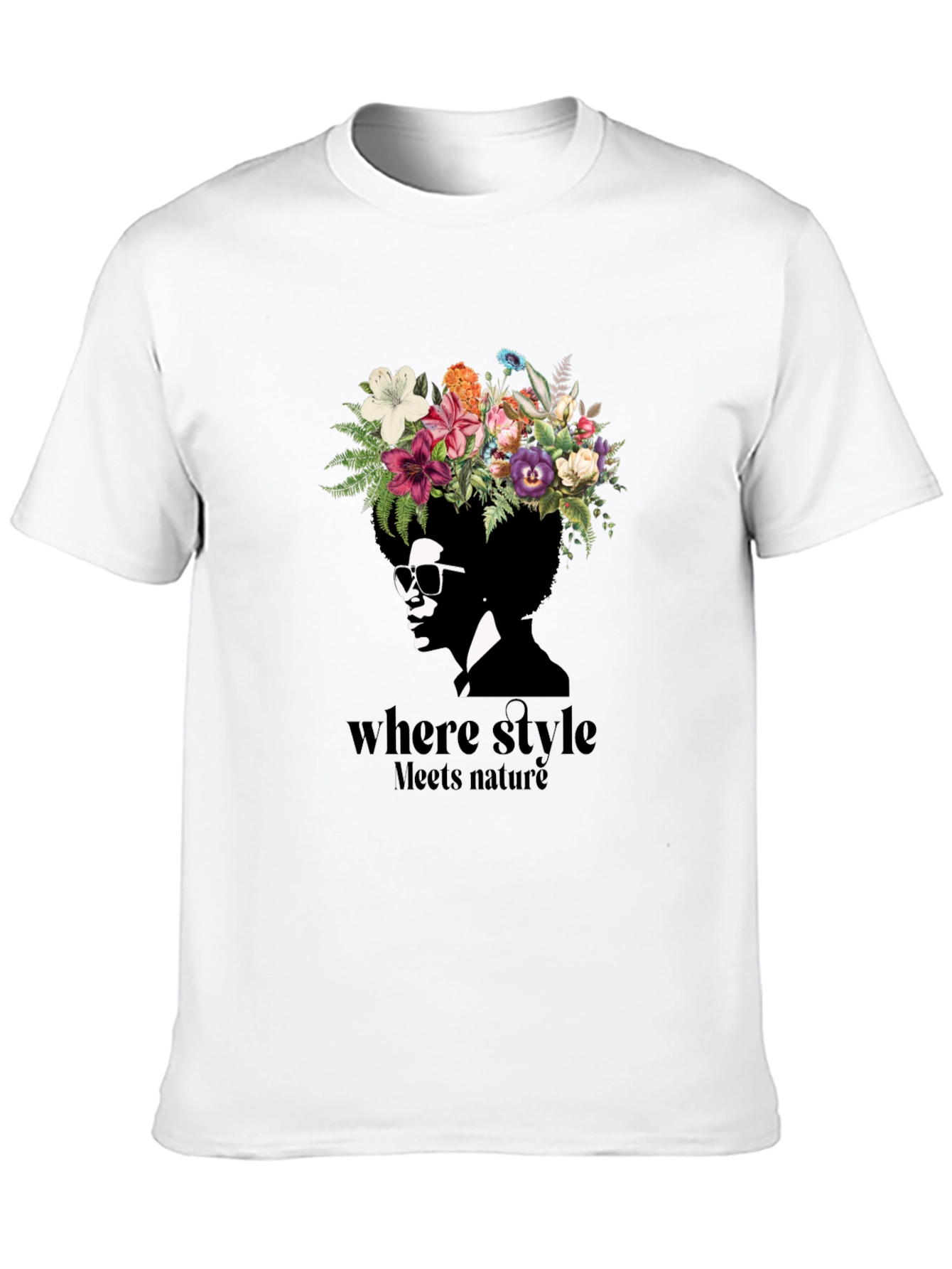 Floral Crown Afro T-Shirt: Where Style Meets Nature