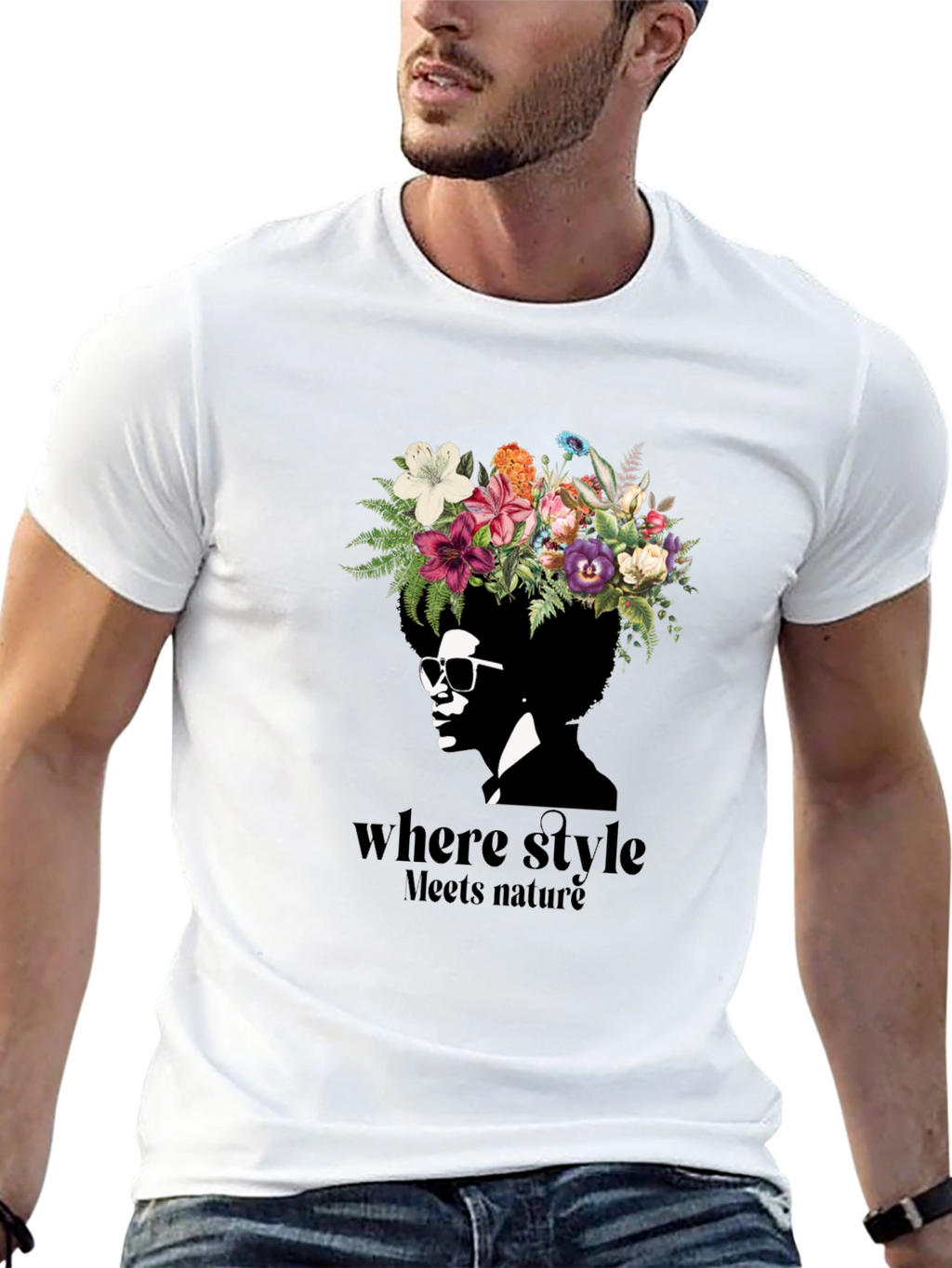 Floral Crown Afro T-Shirt: Where Style Meets Nature