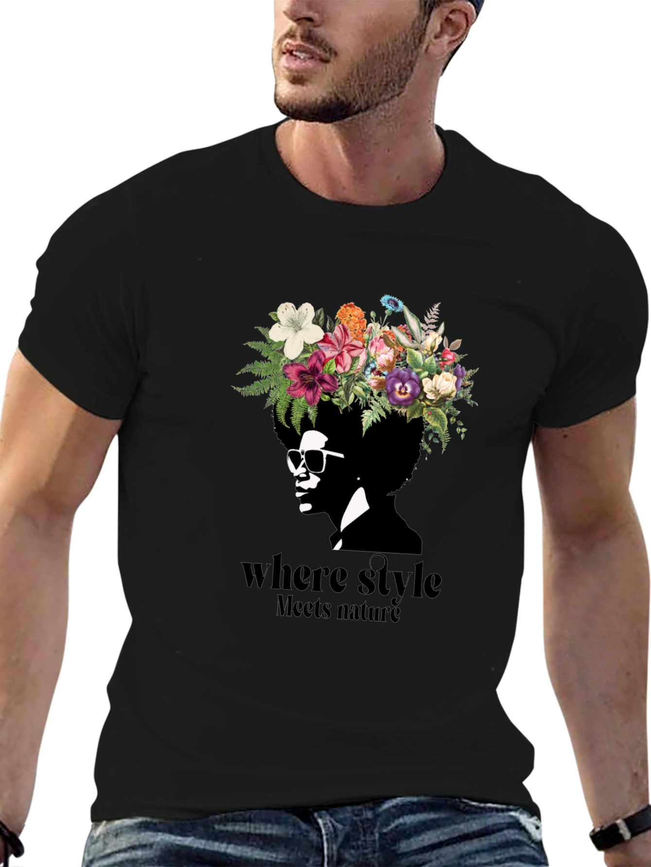 Floral Crown Afro T-Shirt: Where Style Meets Nature