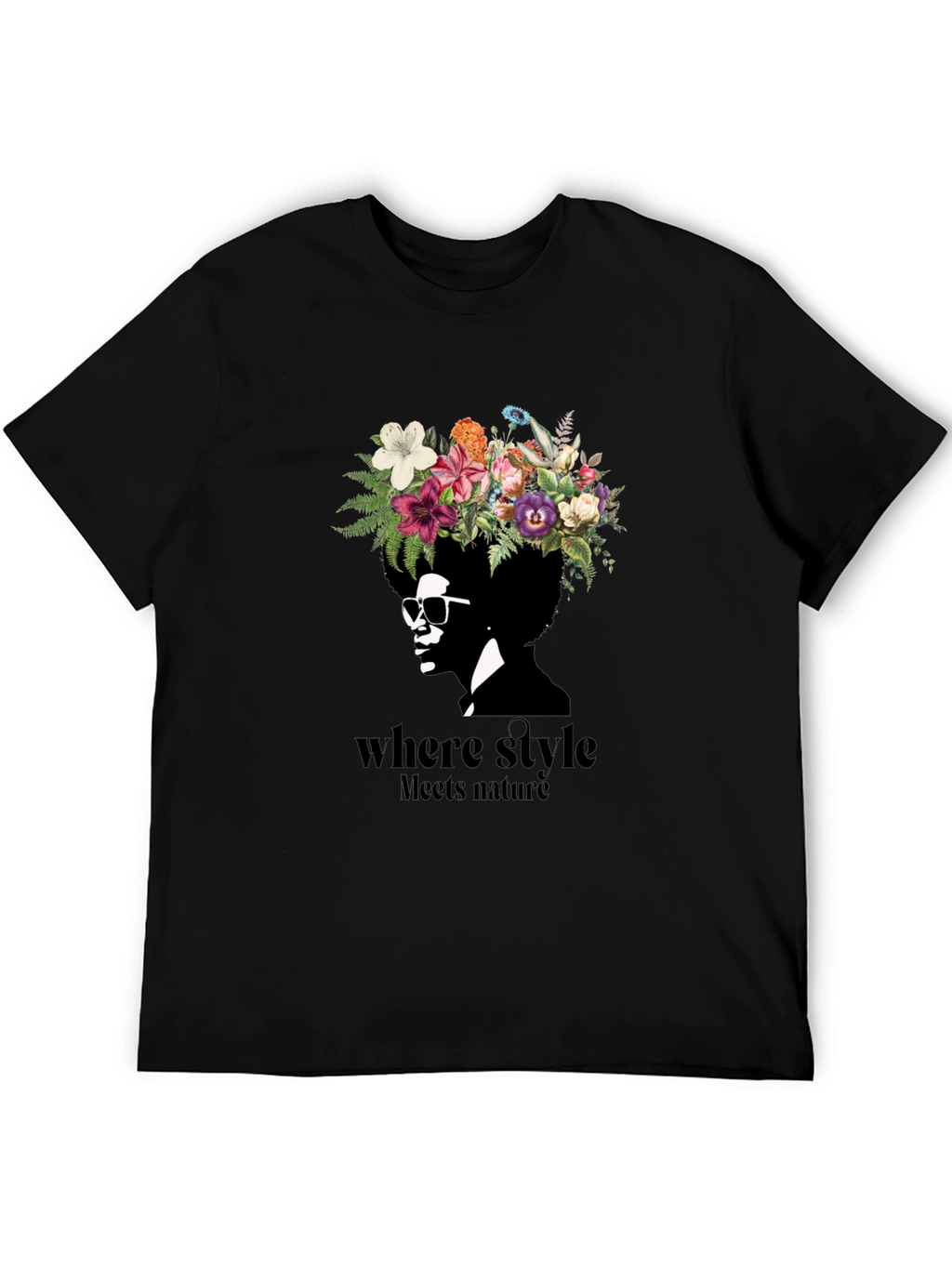 Floral Crown Afro T-Shirt: Where Style Meets Nature