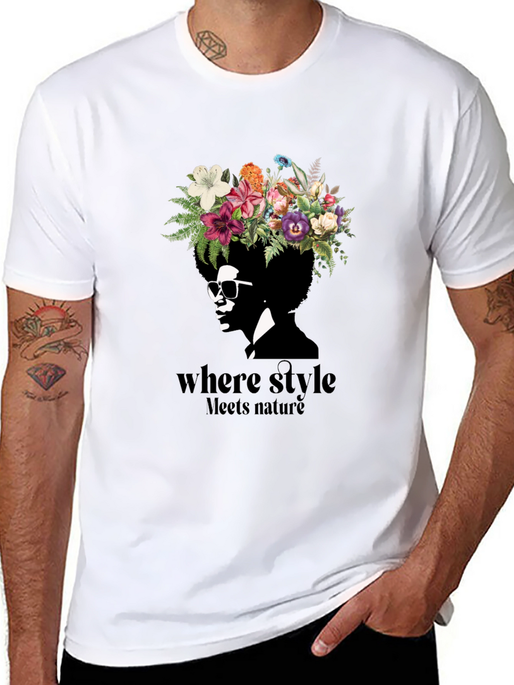 Floral Crown Afro T-Shirt: Where Style Meets Nature