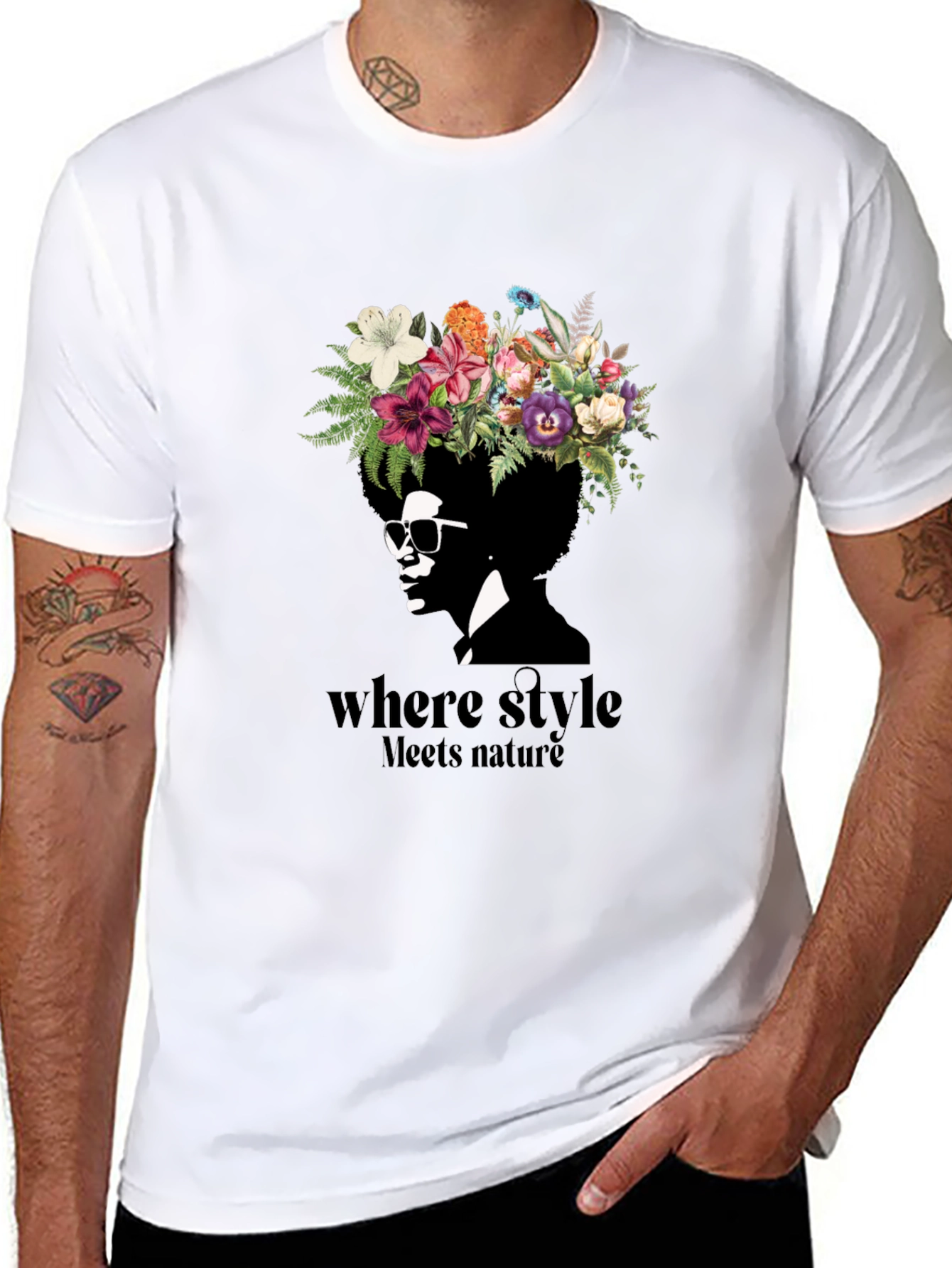 Floral Crown Afro T-Shirt: Where Style Meets Nature