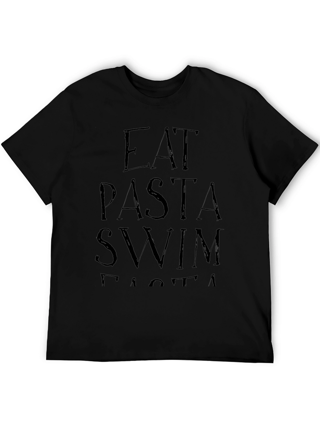 Eat Pasta Swim Faster Graphic Tee - Black