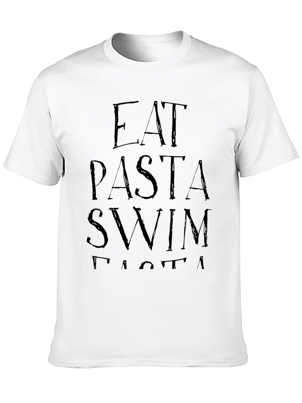 Eat Pasta Swim Faster Graphic Tee - Black