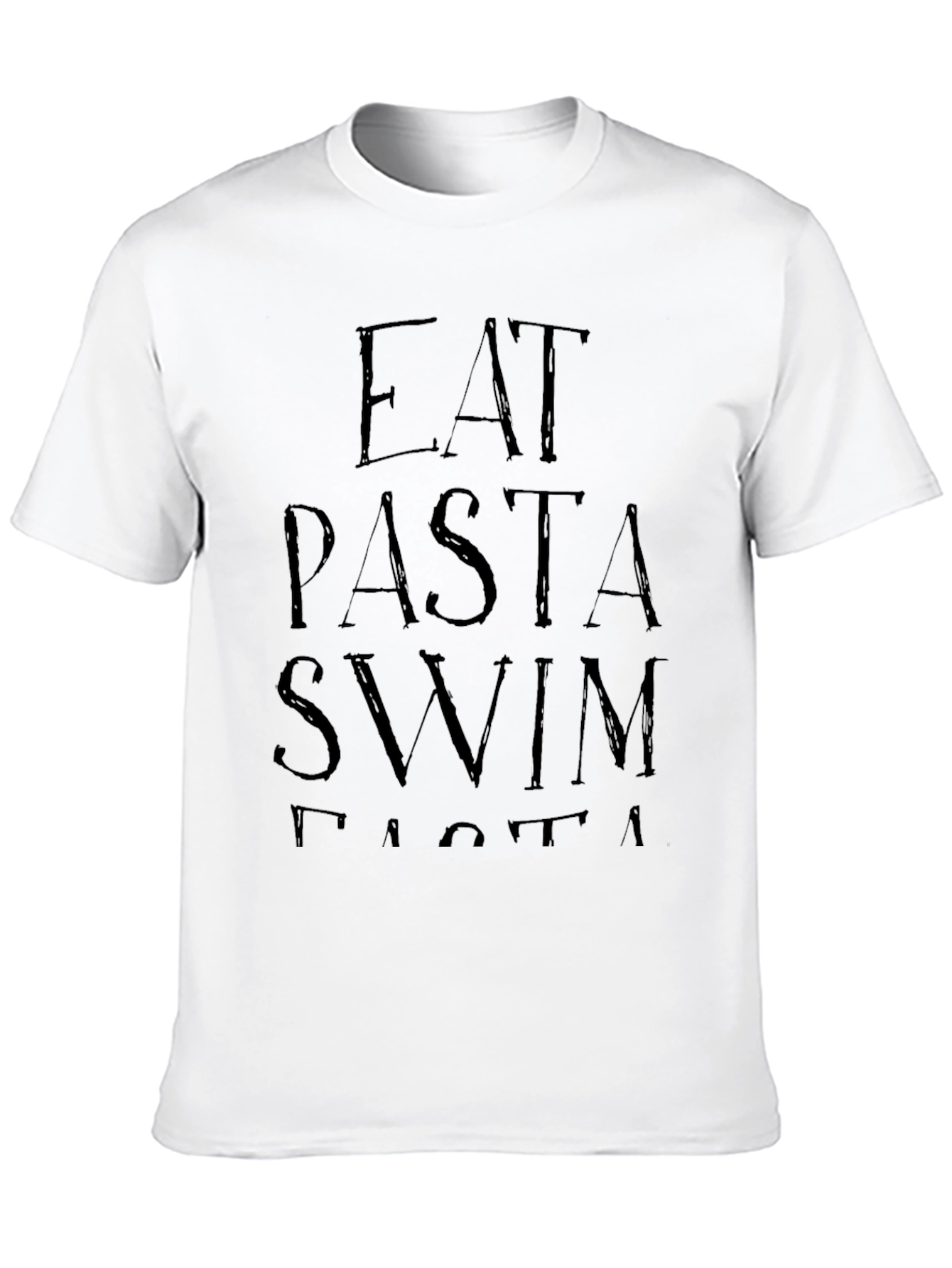 Eat Pasta Swim Faster Graphic Tee - Black