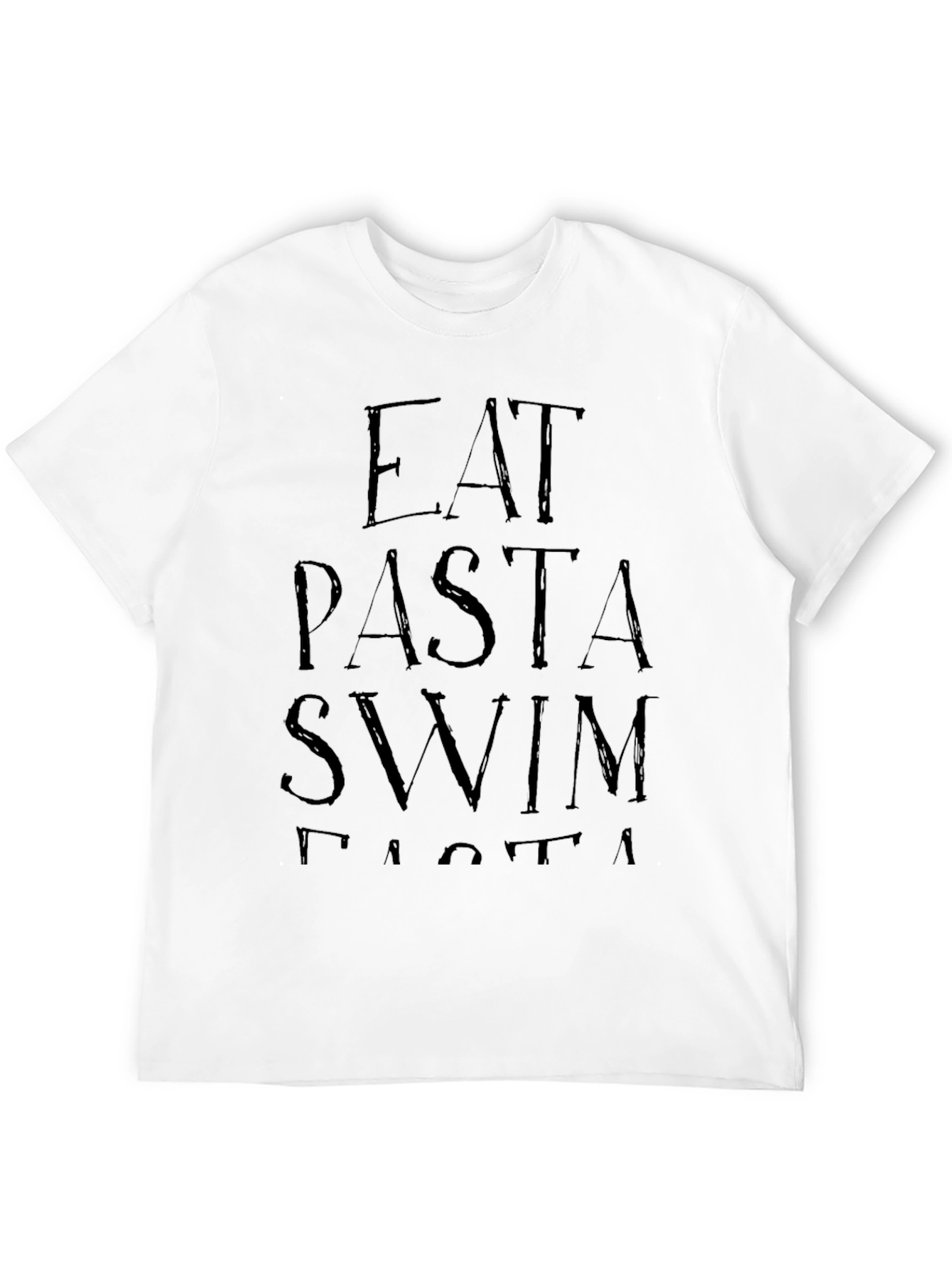 Eat Pasta Swim Faster Graphic Tee - Black