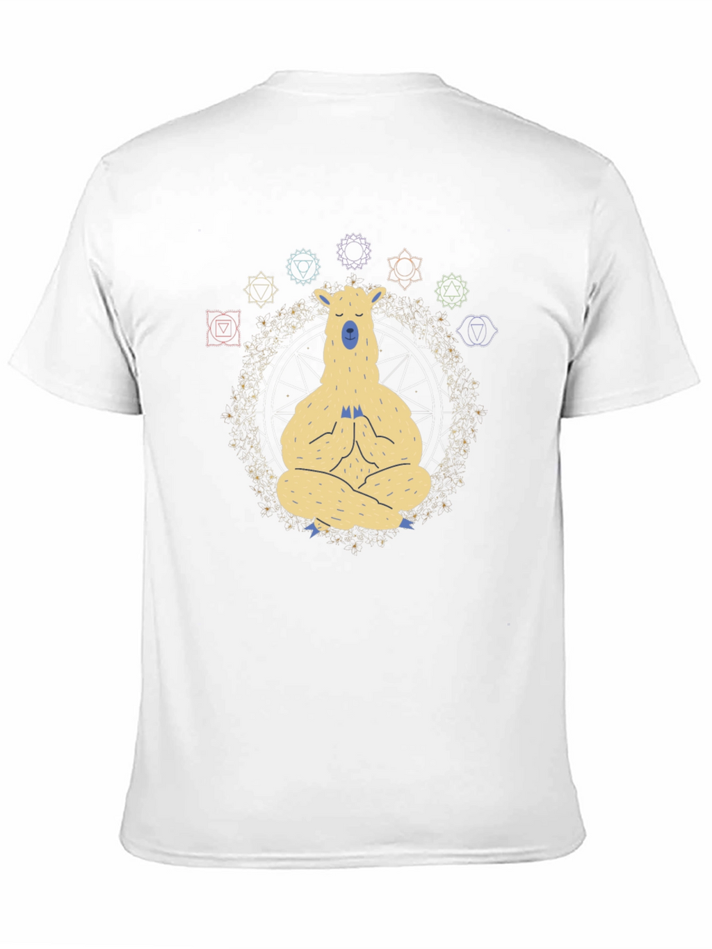 Meditating Llama Chakra T-Shirt - Black