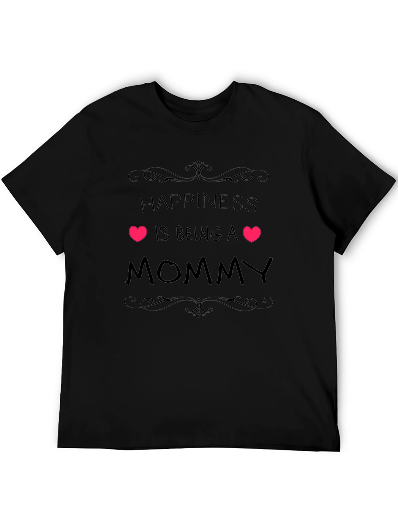 Happiness is Being a Mommy Black T-Shirt