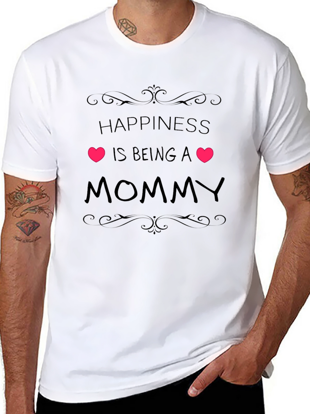 Happiness is Being a Mommy Black T-Shirt