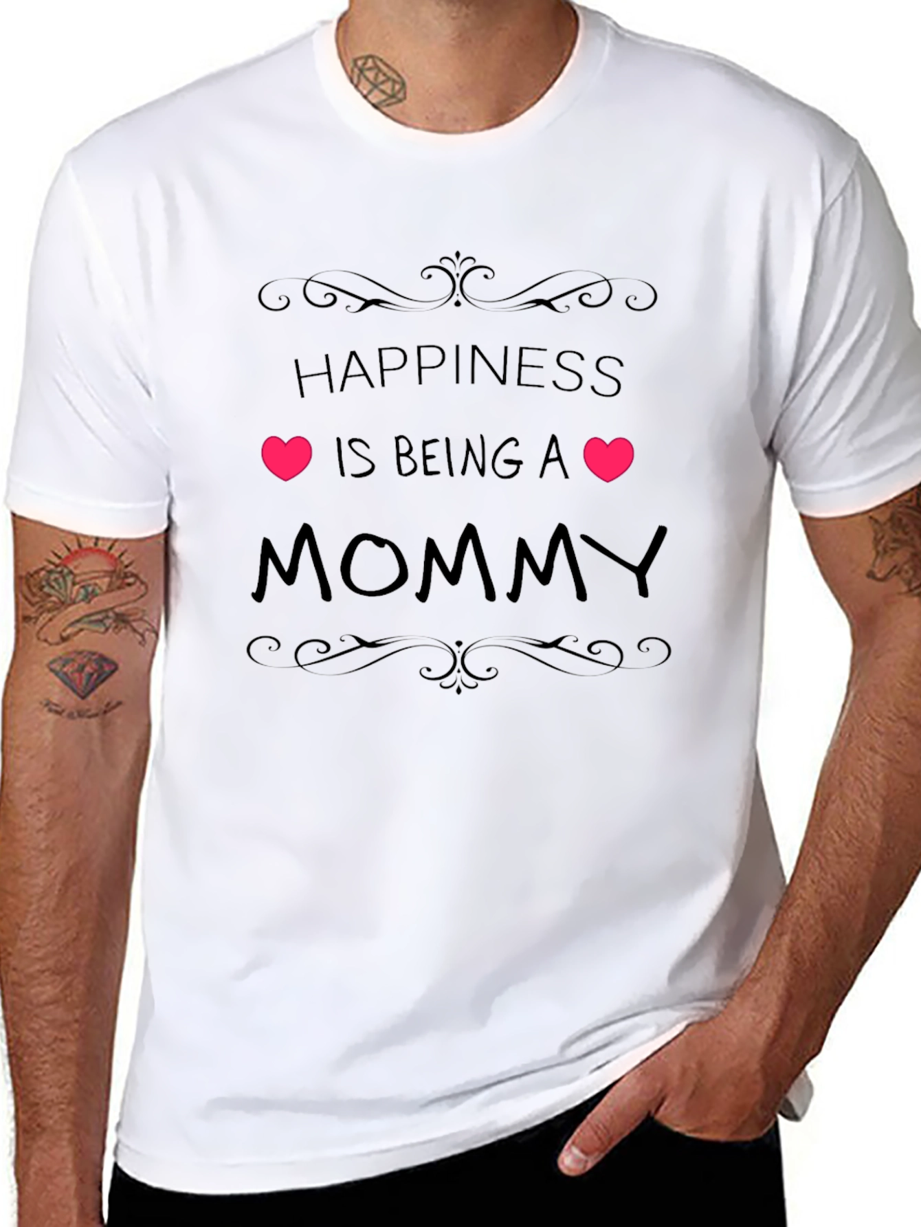 Happiness is Being a Mommy Black T-Shirt
